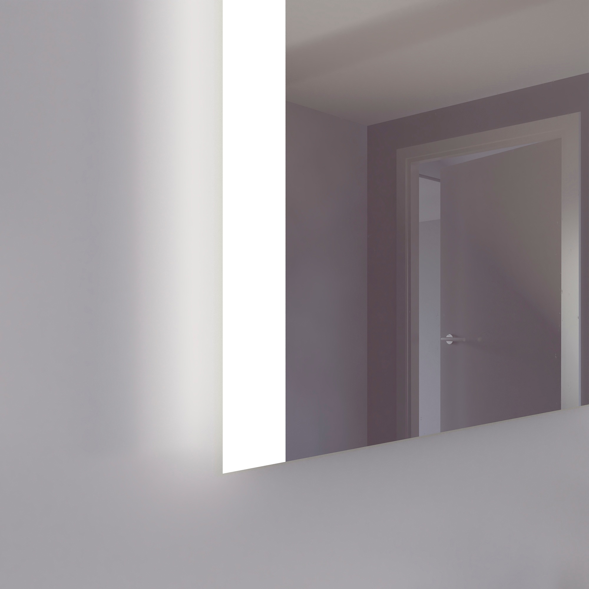 Thumbnail - Loevschall Badspiegel "Vega Quadratisch, Badzimmerspiegel mit LED Beleuchtung, Lichtspiegel" Touchpanel für Lichtsteueru...