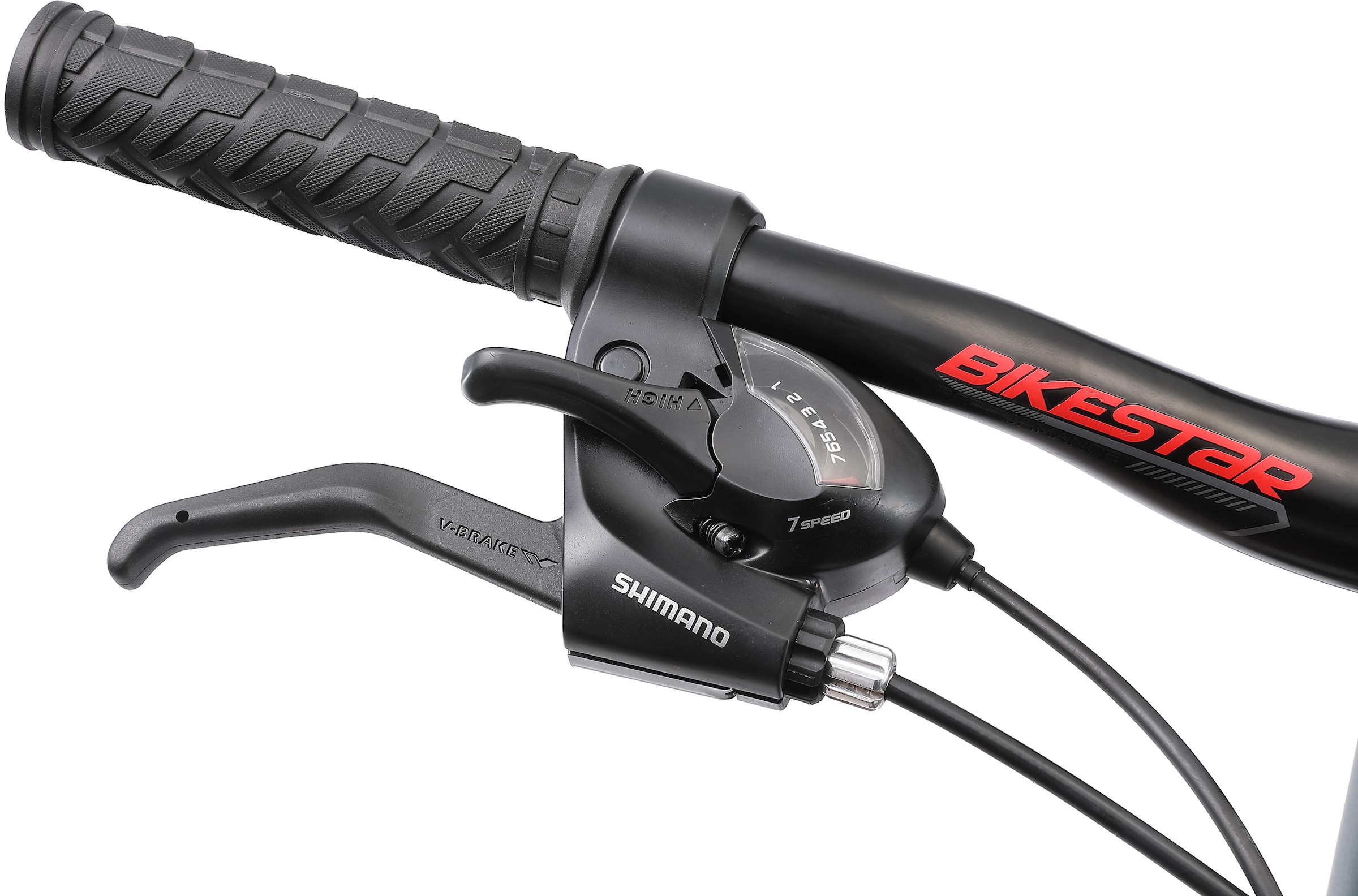 Bikestar Mountainbike, 21 Gang, Shimano, RD-TY300 Schaltwerk, Kettenschaltung, für Damen und Herren, Kettenschaltung
