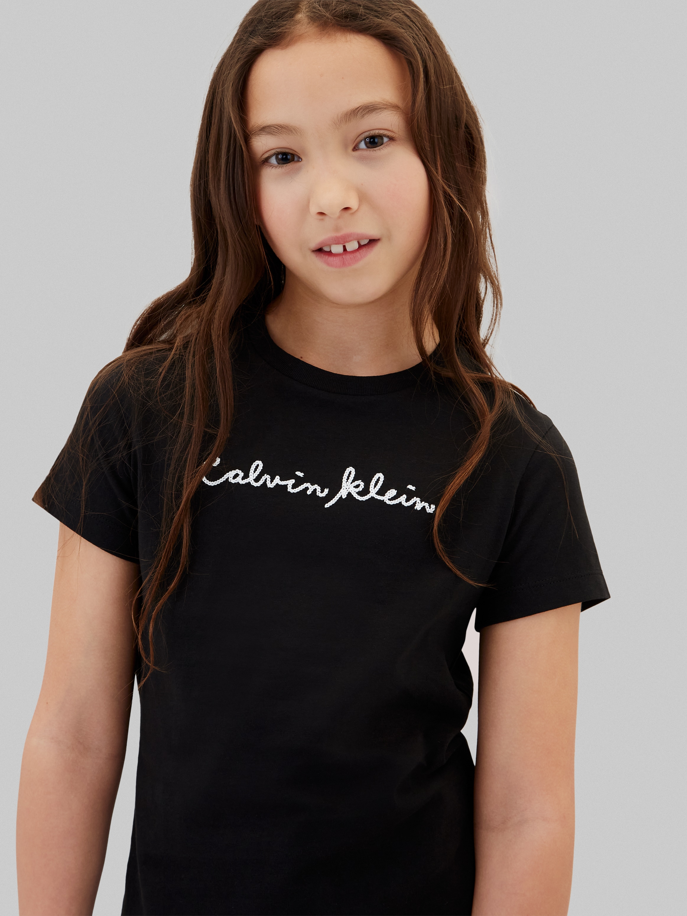 Calvin Klein Jeans T-Shirt Rundhalsausschnitt, Slim Fit, reine Baumwolle