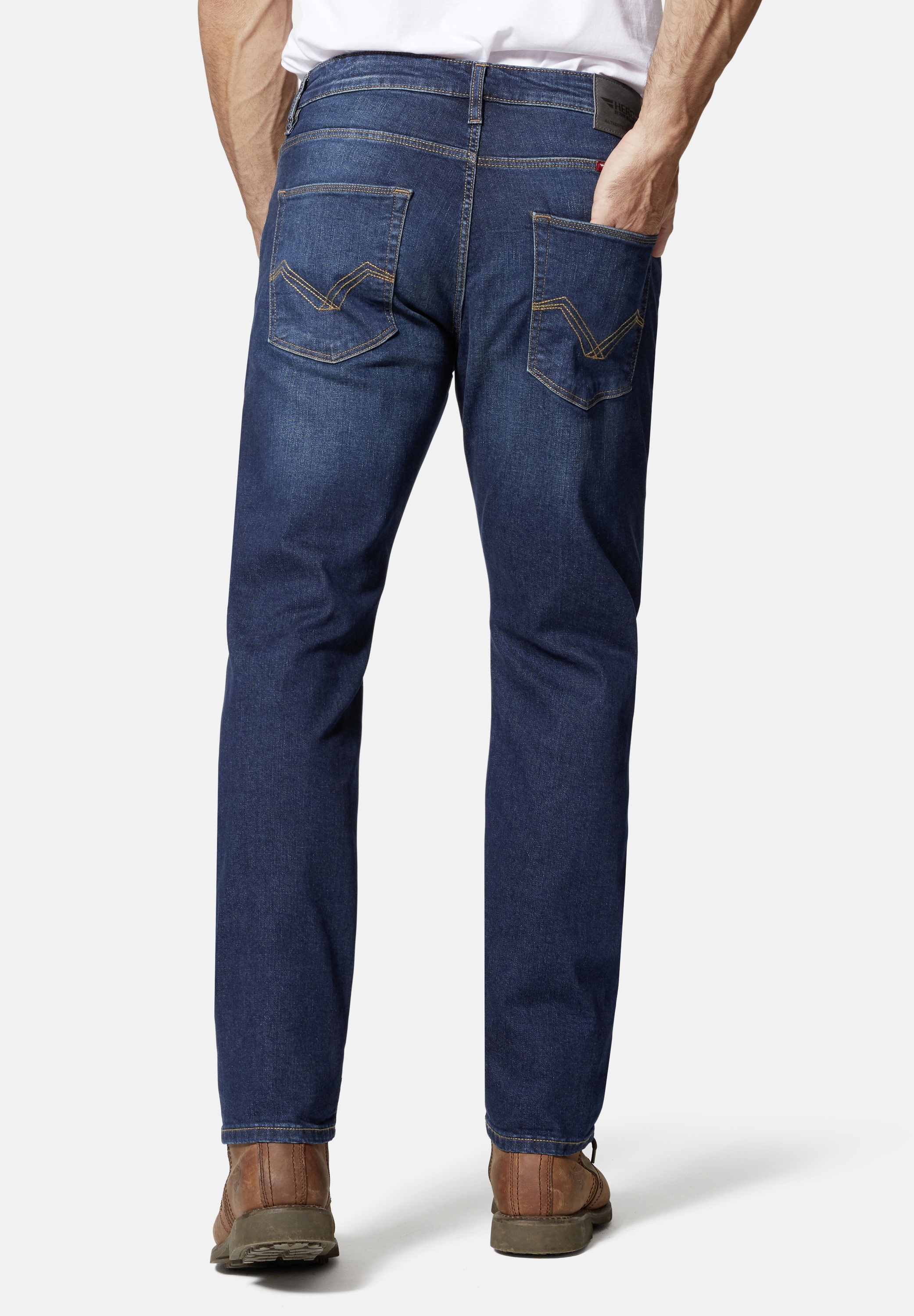 HERO by John Medoox 5-Pocket-Jeans »Denver Regular Straight Stretch«, Straight Fit Casual Clean Wash Denim Jeans für Herren