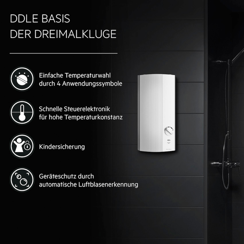 AEG Komfort-Durchlauferhitzer »DDLE Basis 18/21/24 kW, stufenlose Temperaturwahl«