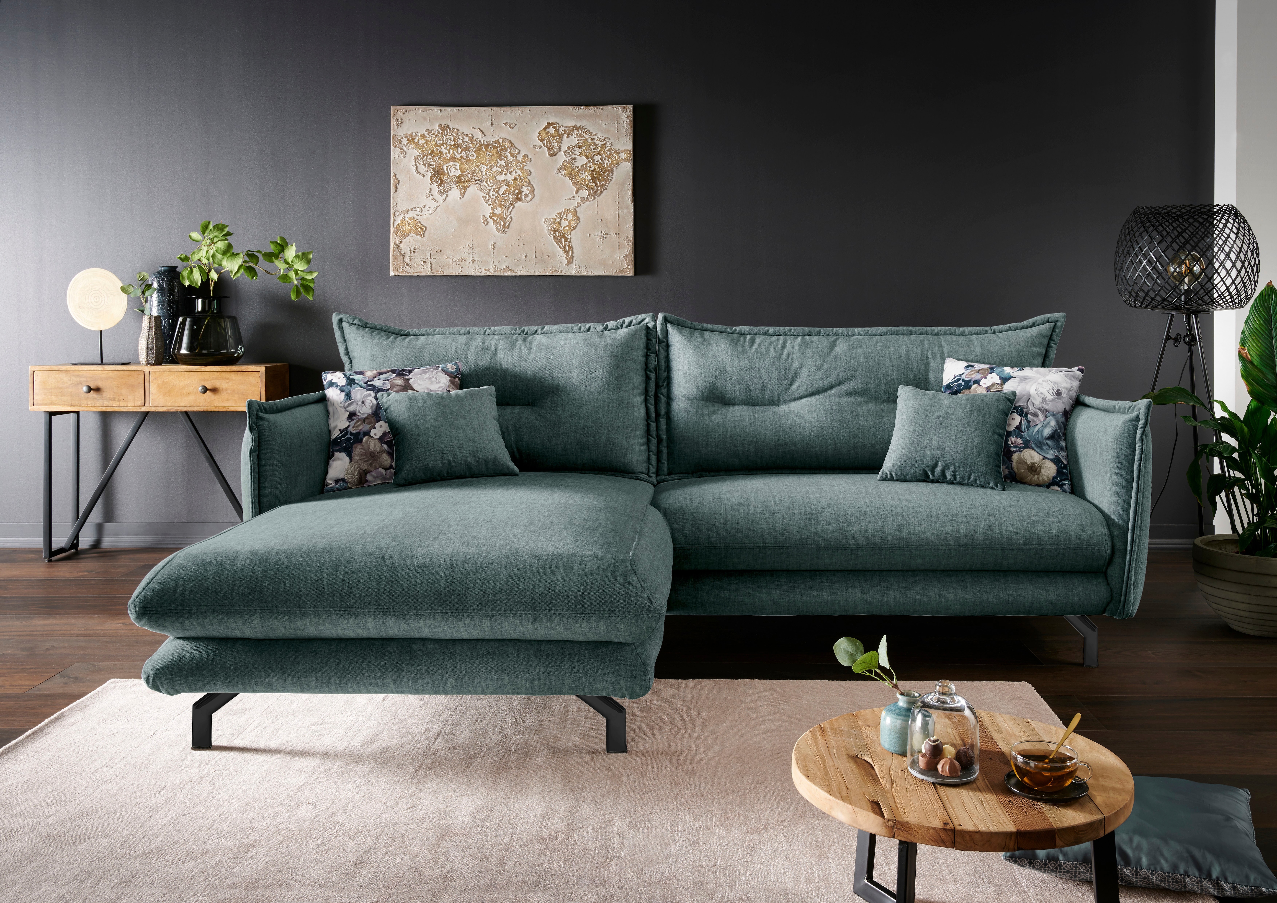 Home affaire Ecksofa "Lava modern & bequem, Breite 255cm, tolle Detailverarbeitung" Armlehnen verstellbar