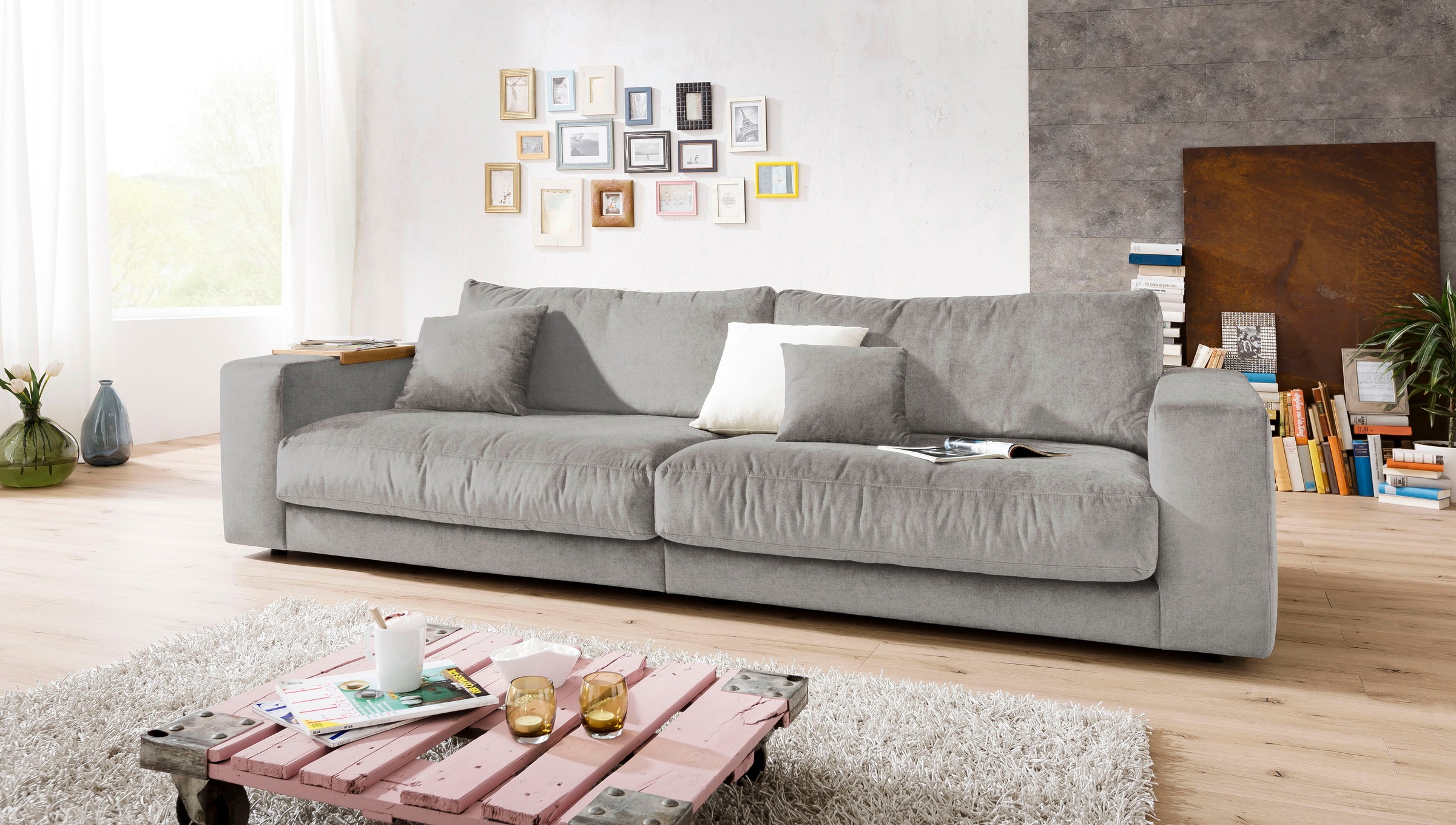 3C Candy Big-Sofa »Enisa II«, incl. 1 Flatterkissen, Wahlweise mit Flecken-Schutz-Bezug Easy care