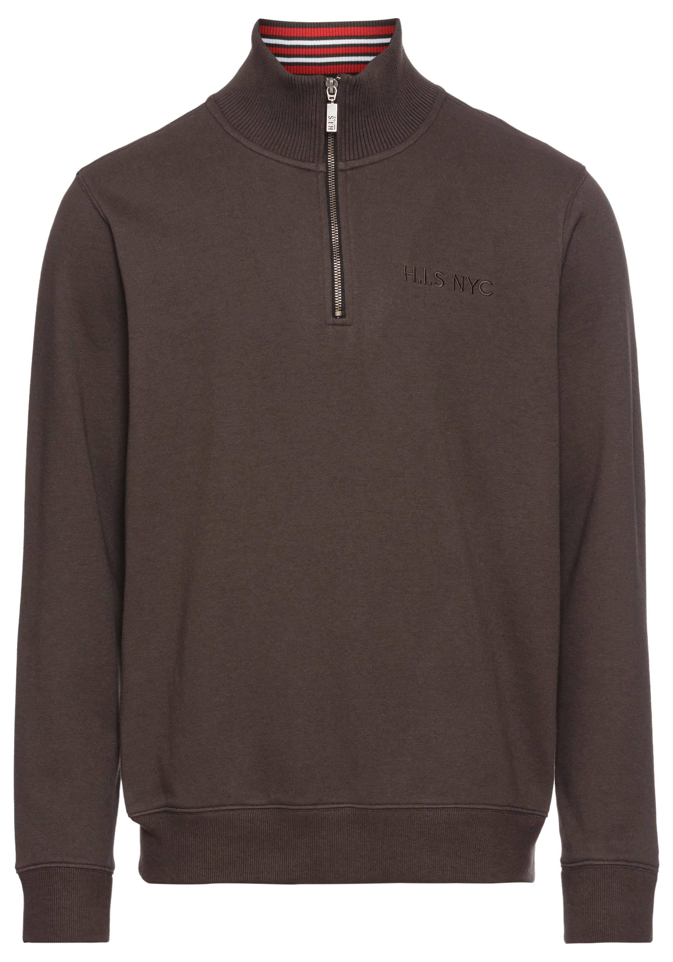 H.I.S Sweatshirt, unifarben, aus dehnbarer Sweatware, mit Logostickerei