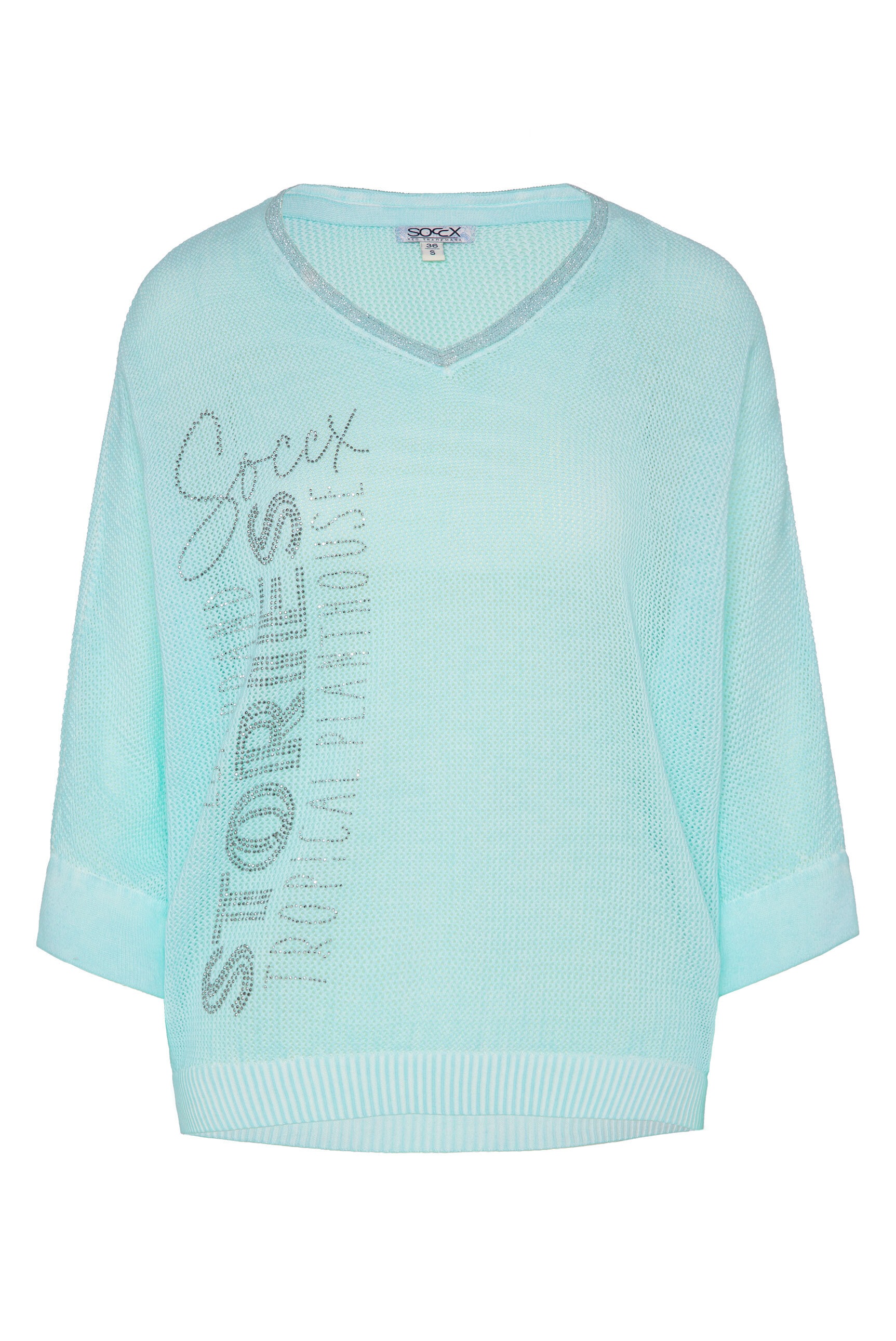 SOCCX 3/4 Arm-Pullover, mit Fledermaus-Ärmeln