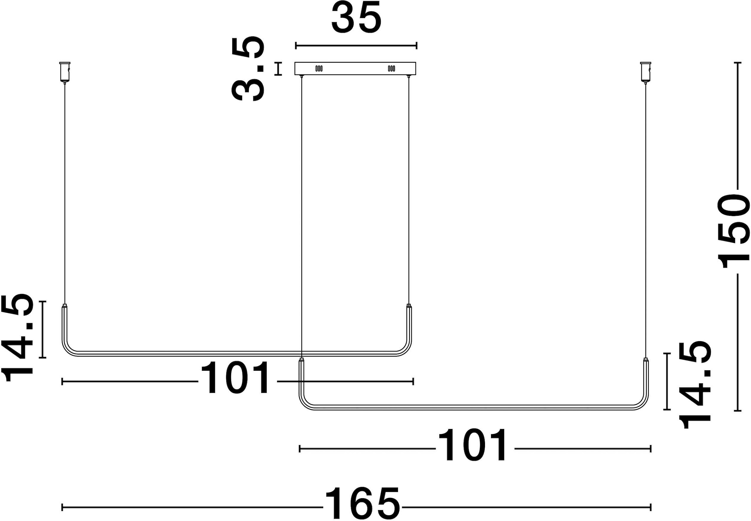 Nova Luce Pendelleuchte »STRITA«, 2 flammig