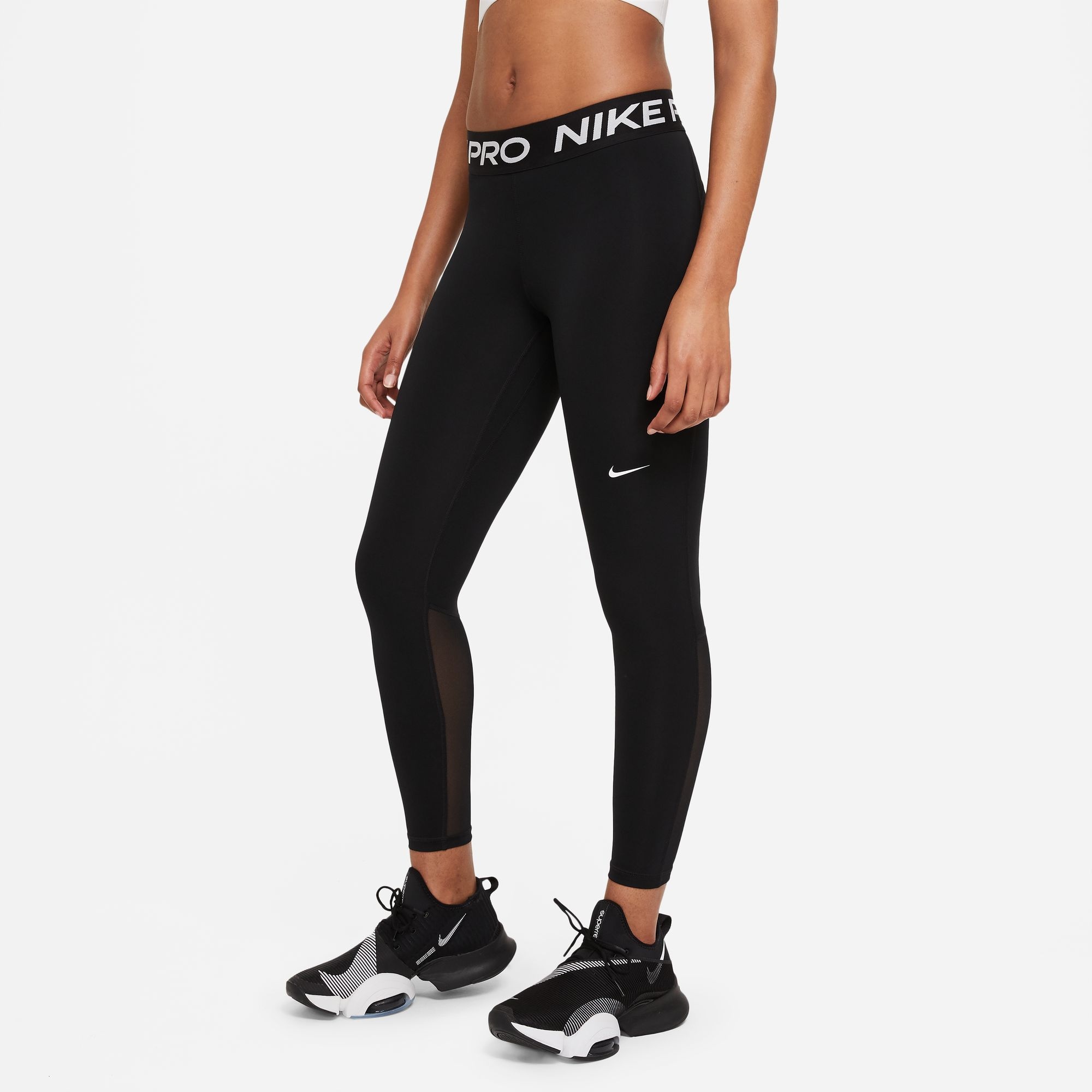 Nike Trainingstights »PRO WOMEN\'S MESH-PANELED auf BAUR | MID-RISE LEGGINGS« Raten