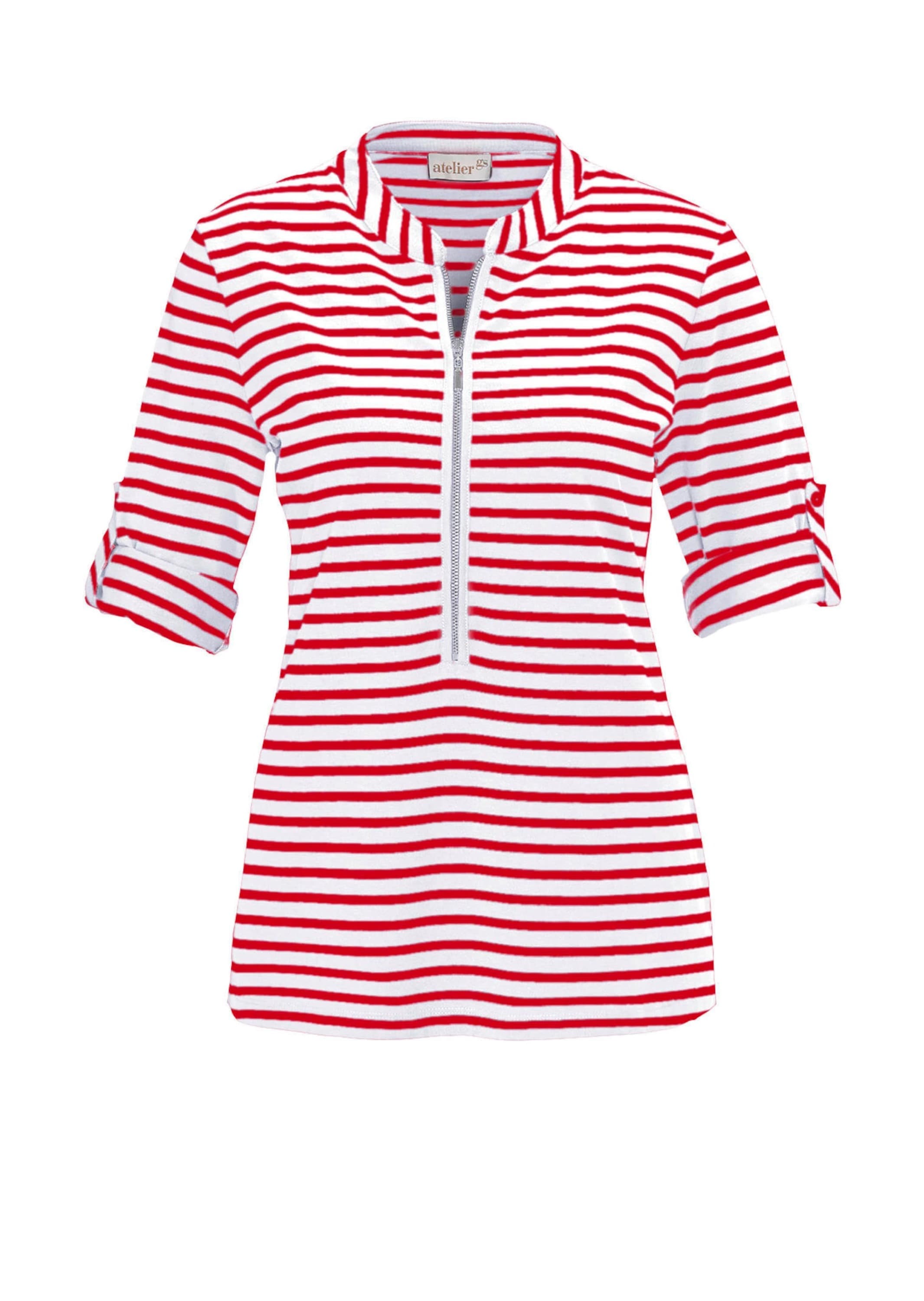 GOLDNER 3/4-Arm-Shirt "Sportives Ringelshirt in Longform" Garngefärbte Ring günstig online kaufen