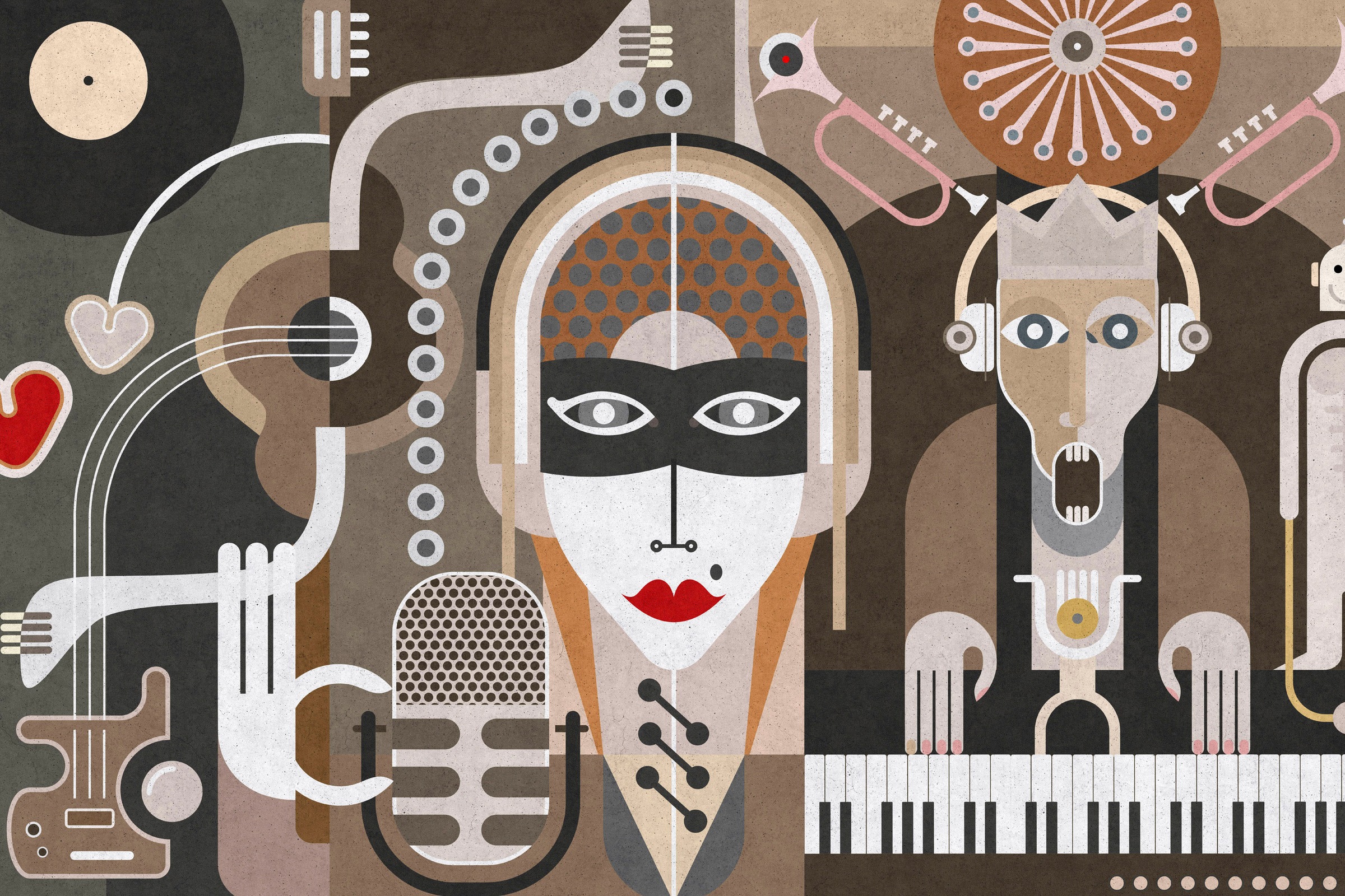 A.S. Création Leinwandbild »wall of sound 3«, Kunst-Abstrakt-Kinder, (1 St.), Keilrahmen Bild Musik Abstrakt Bunt Leinwand-Bild Wohnzimmer modern