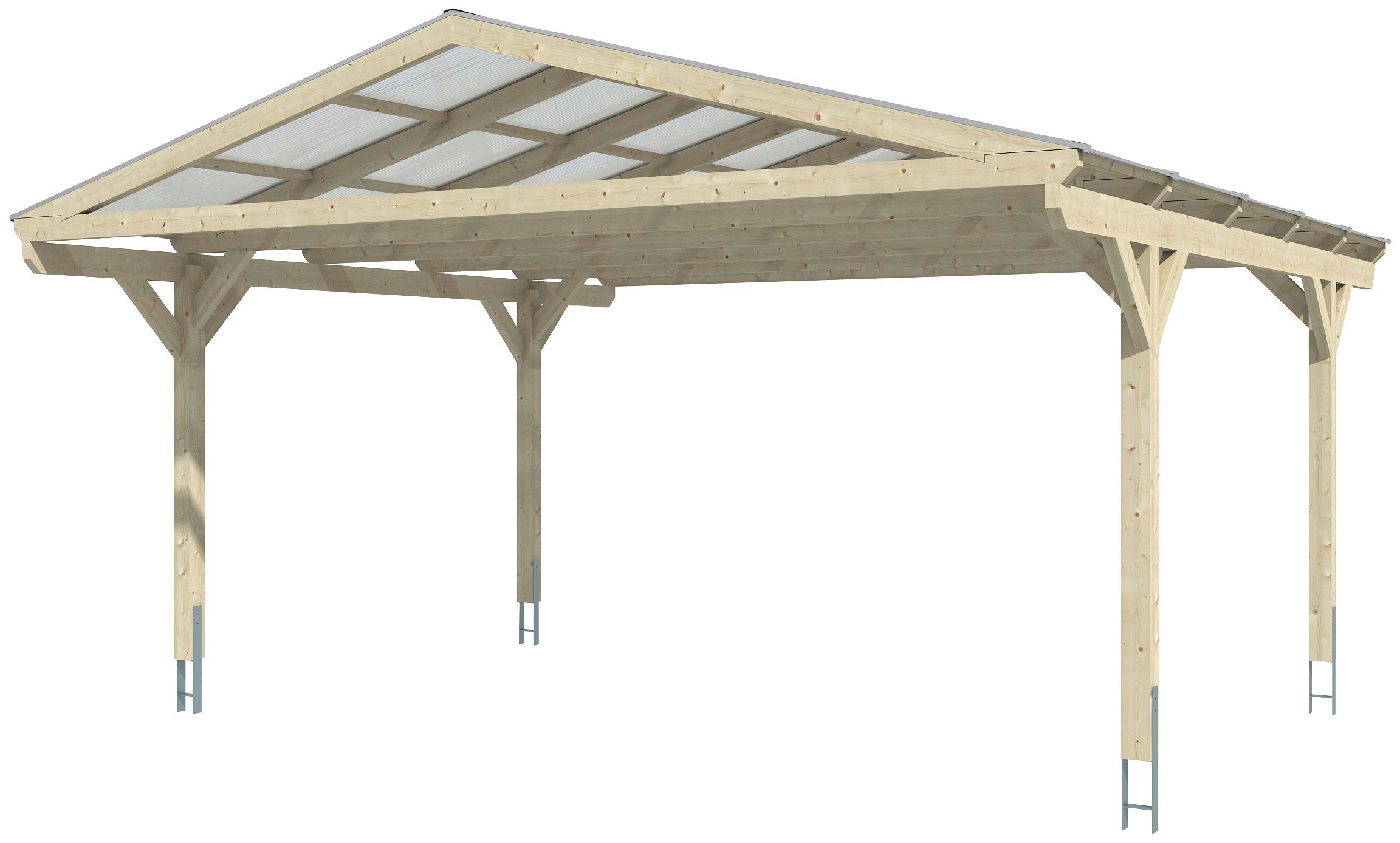 Skanholz Doppelcarport »Westerwald«, Leimholz-Nordisches Fichtenholz, 534 cm, natur