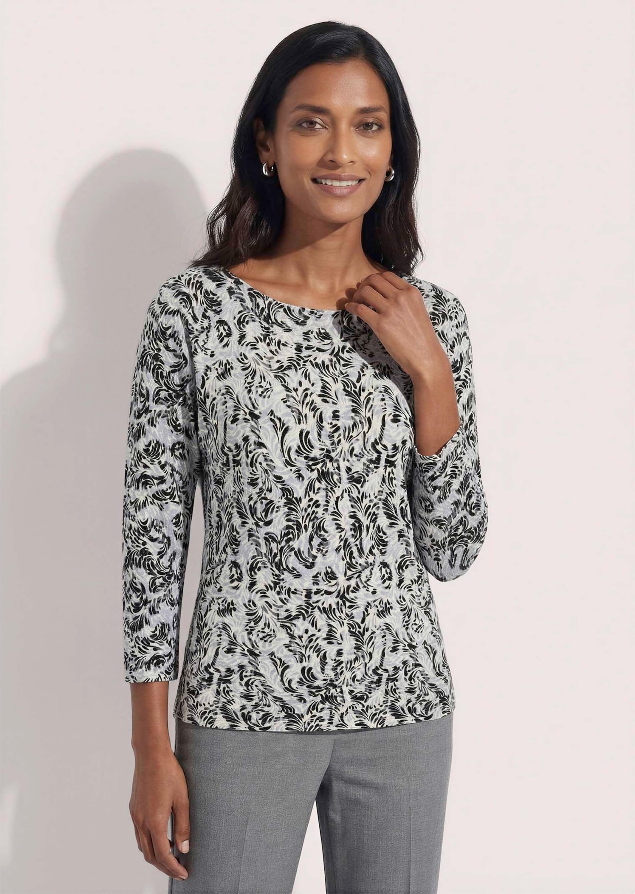 MADELEINE Longpullover »Pullover Kaschmirpullover mit floralem Druck«
