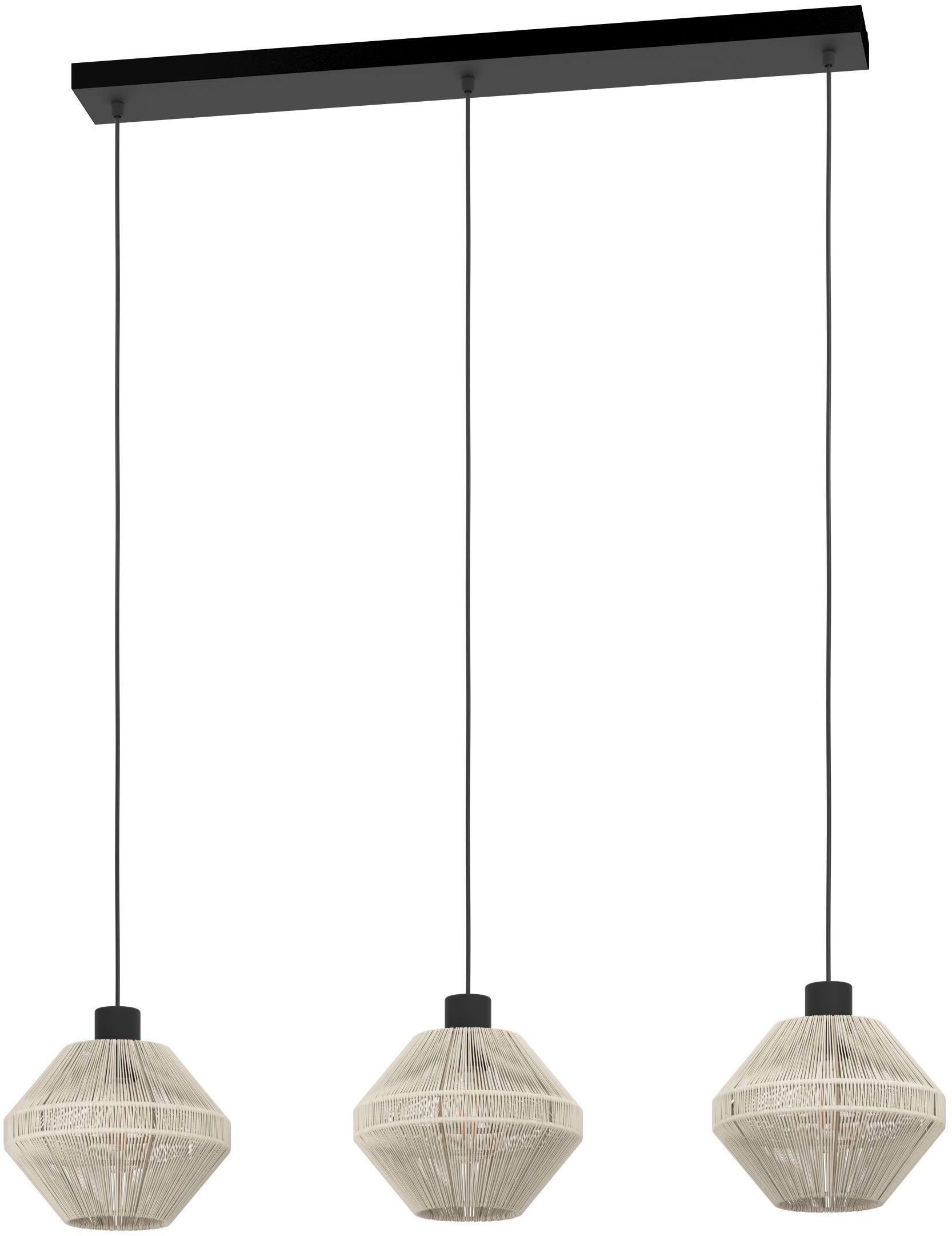 EGLO Hängeleuchte »Midsumer Hängelampe, Esszimmerlampe japanisch, Metall und Textil, E27« E27 1 Stk.