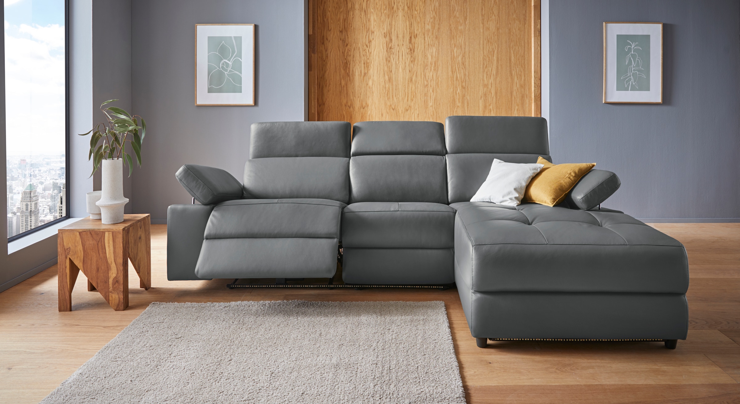 Places of Style Ecksofa »Kilado, L-Form,«, mit Relaxfunktion, verstellbarer Armlehne, Kopfteilverstellung