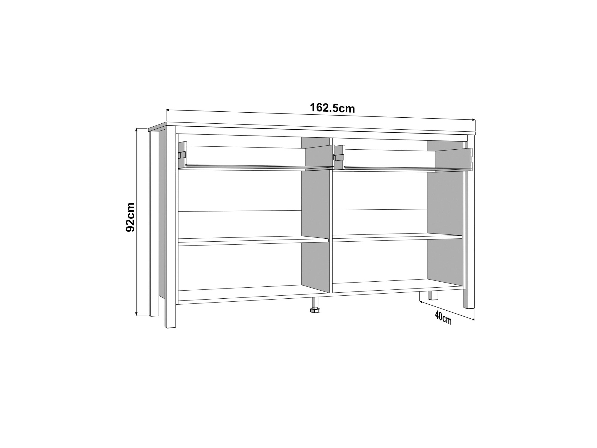 Home affaire Sideboard »BEDFORD Kommode, Kombikommode, Anrichte, Schrank« MDF-Profil 2D ummantelt, Hotstamping