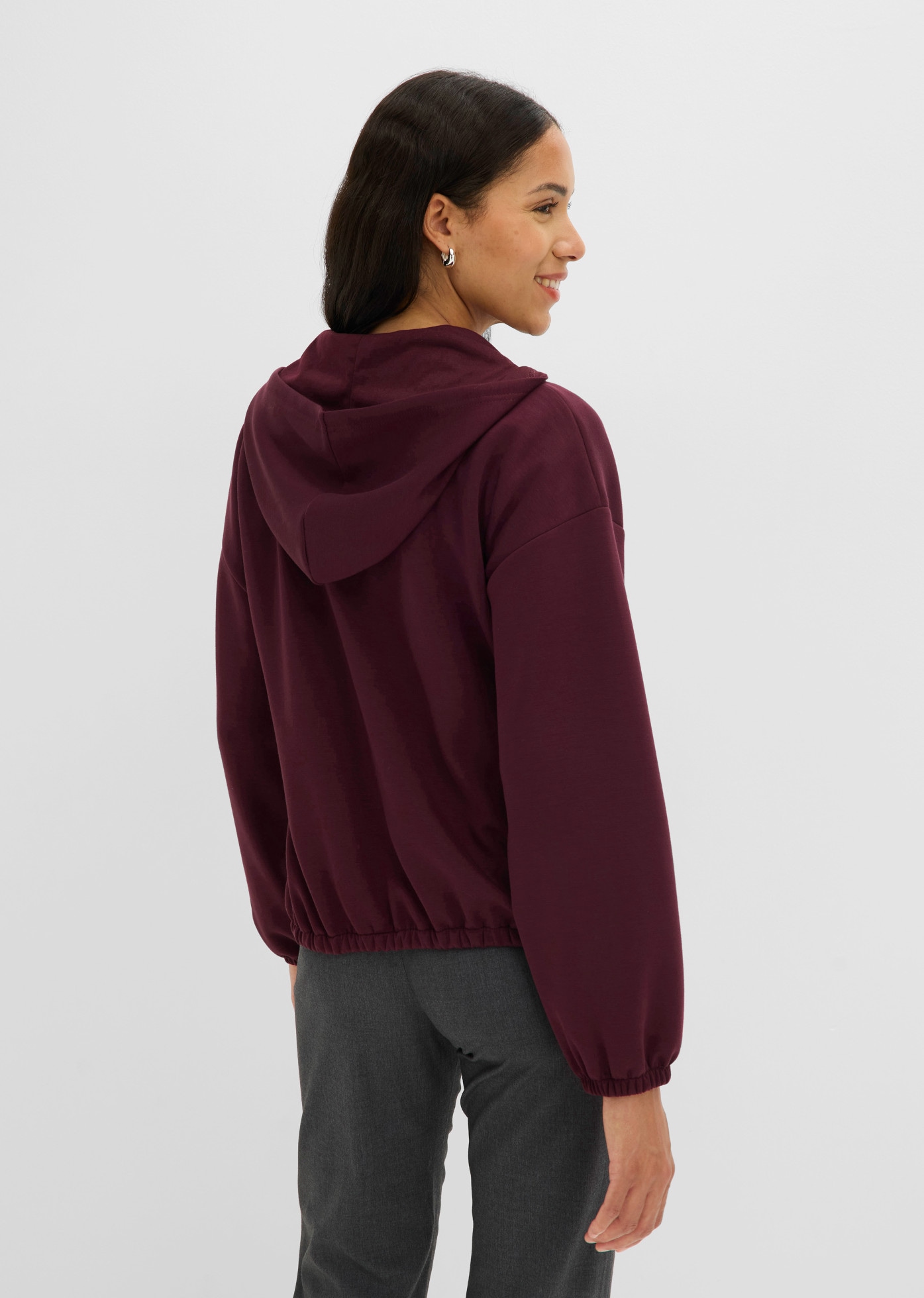 bonprix Kapuzensweatjacke Loose Fit, mit Ballonsaum