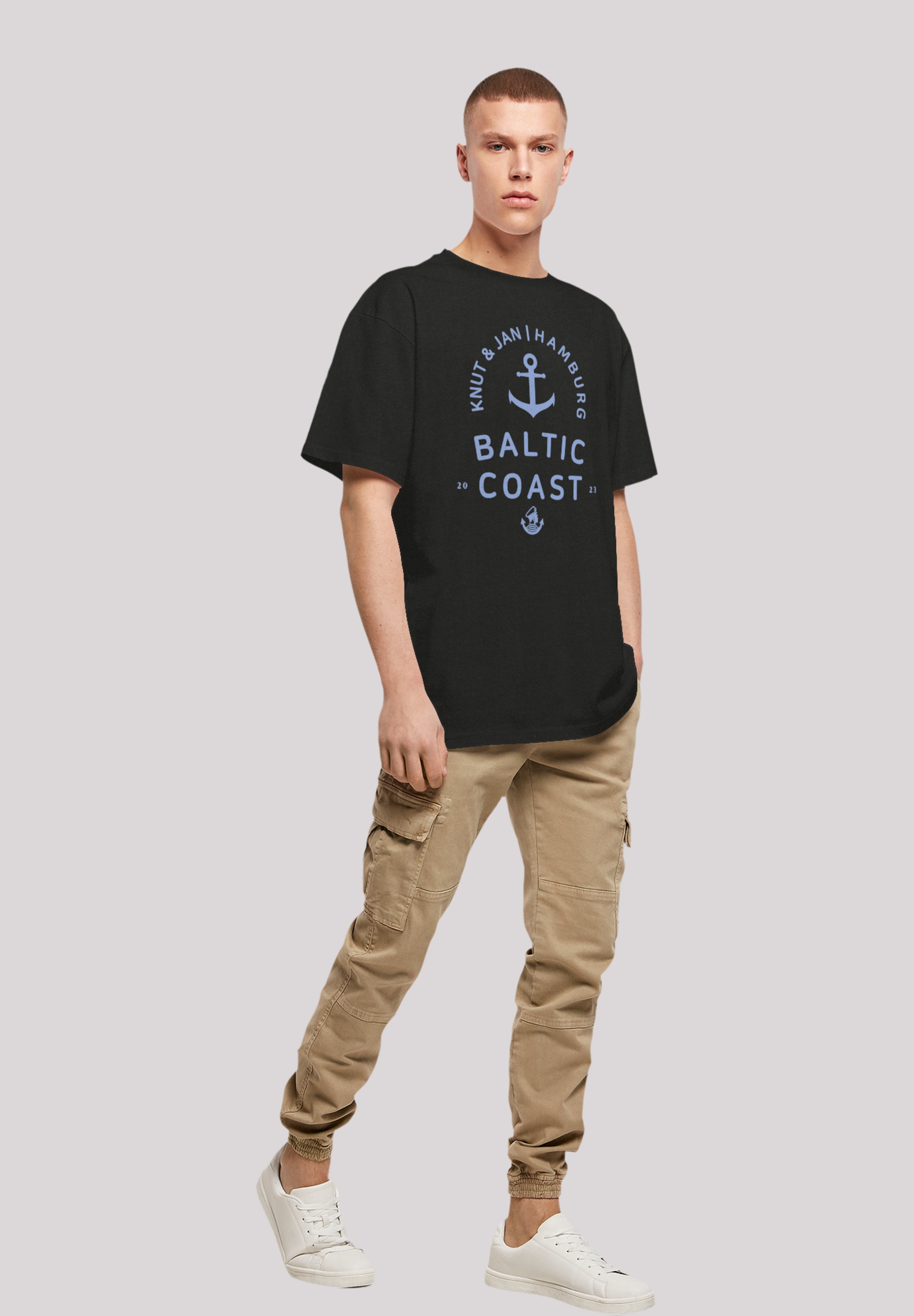 F4NT4STIC T-Shirt »Ostsee Logo Knut & Jan Hamburg«, Print