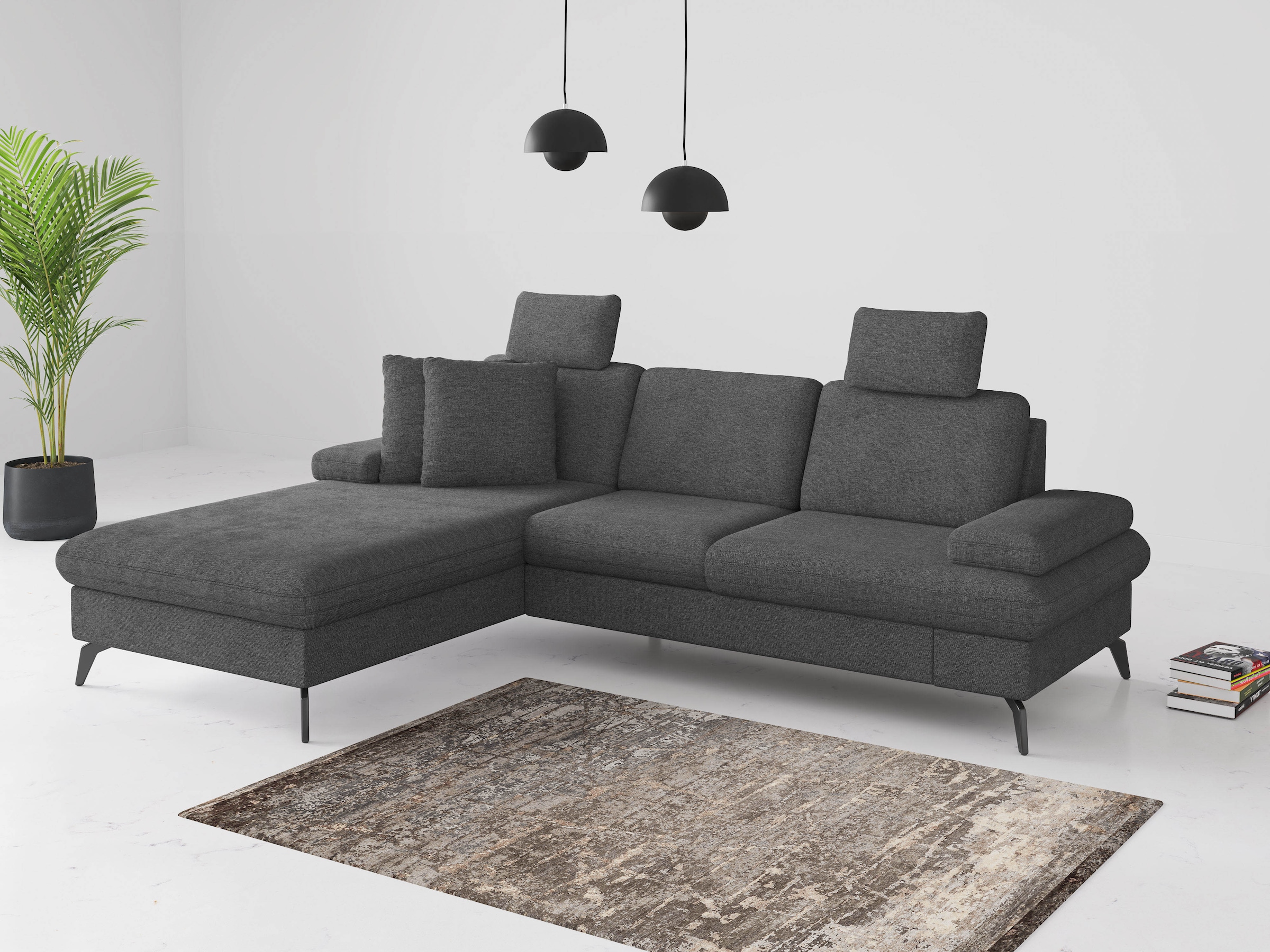 sit&more Ecksofa »Morris Jubi L-Form«, inkl. Armteilfunktion und 1 Zierkissen, wahlweise mit Bettfunktion