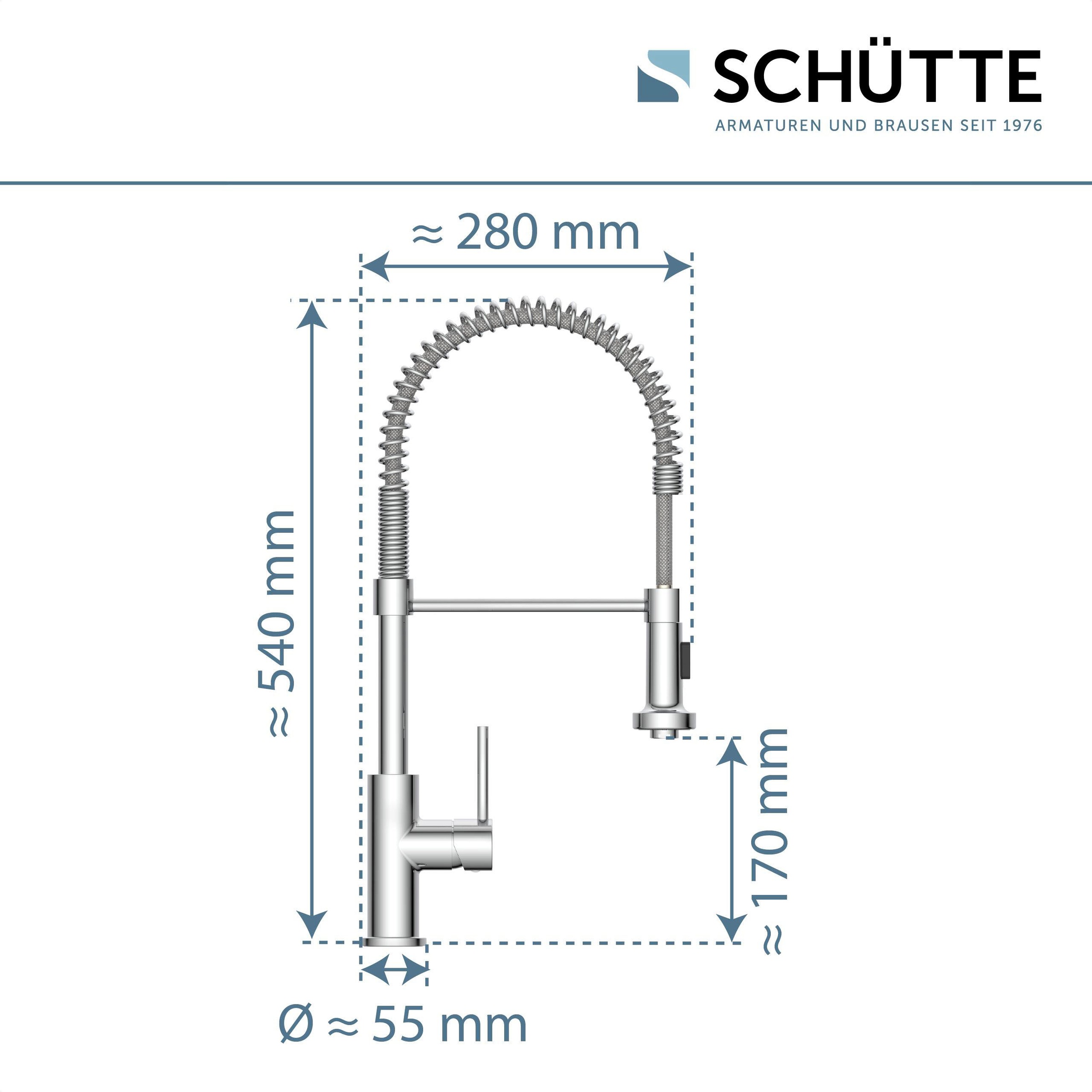 Schütte Spültischarmatur »BOSTON«, Cold-Start-Funktion zum Energiesparen, schwenkbarer Auslauf 360°