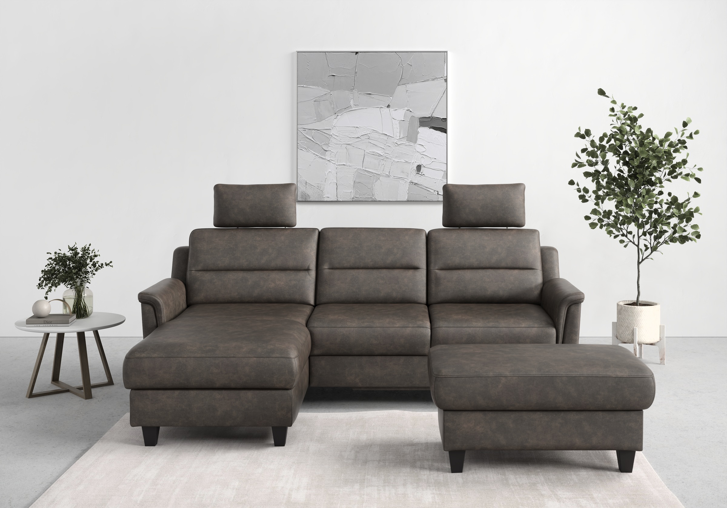 sit&more Ecksofa "Farö L-Form" inklusive Federkern, wahlweise mit Schlaffunktion und Bettkasten