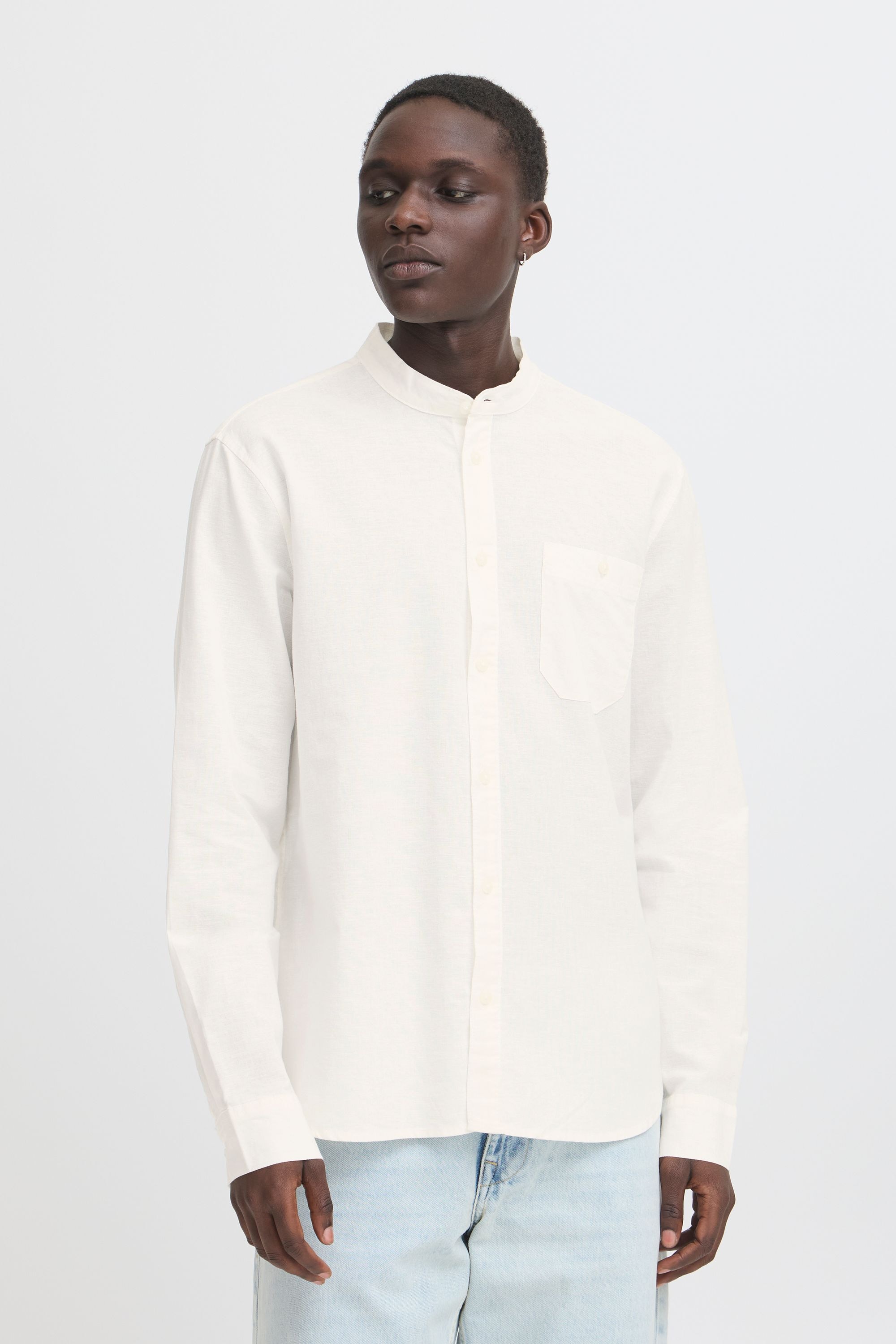 Blend Leinenhemd "BHBAY", Stilvolles Langarmhemd aus Leinenmix mit Brusttas günstig online kaufen