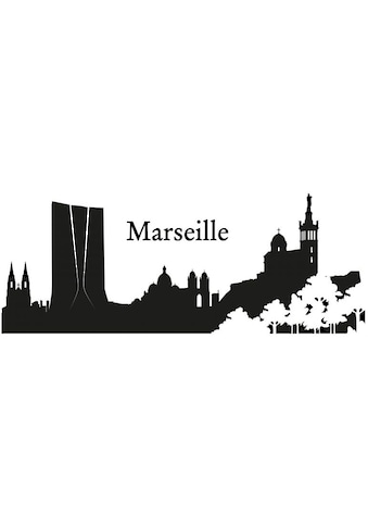 Wandtattoo »XXL Stadt Skyline Marseille 120cm«, (1 St.)