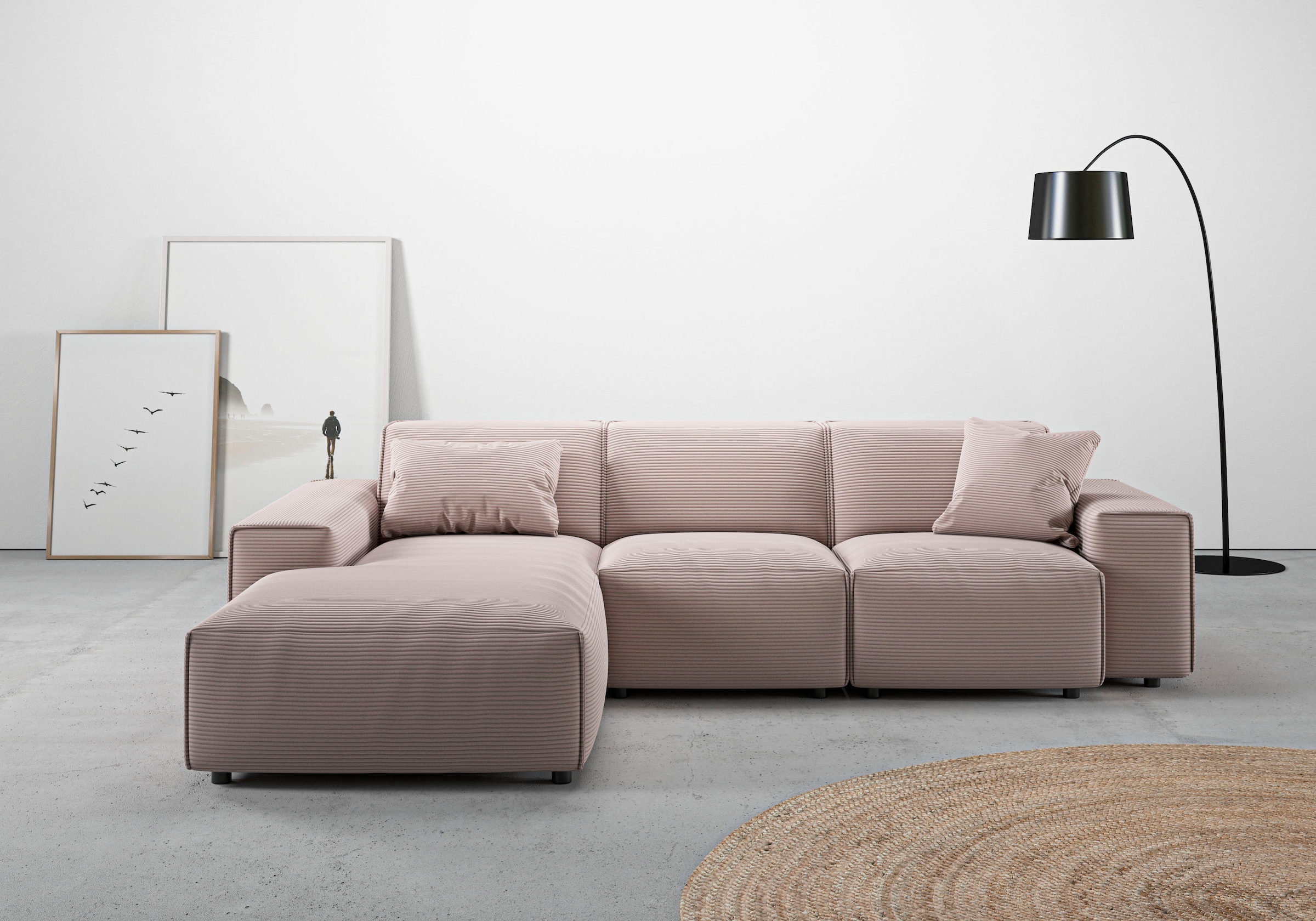Home affaire Ecksofa "Glimminge L-Form auch in Breitcord, Feincord + Easy c günstig online kaufen