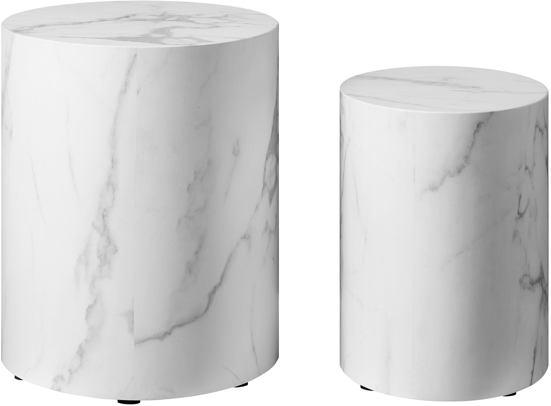 SalesFever Couchtisch »Almeria Beistelltisch«, (Set, 2 St., 2er Set), oval, in Marmoroptik foliert
