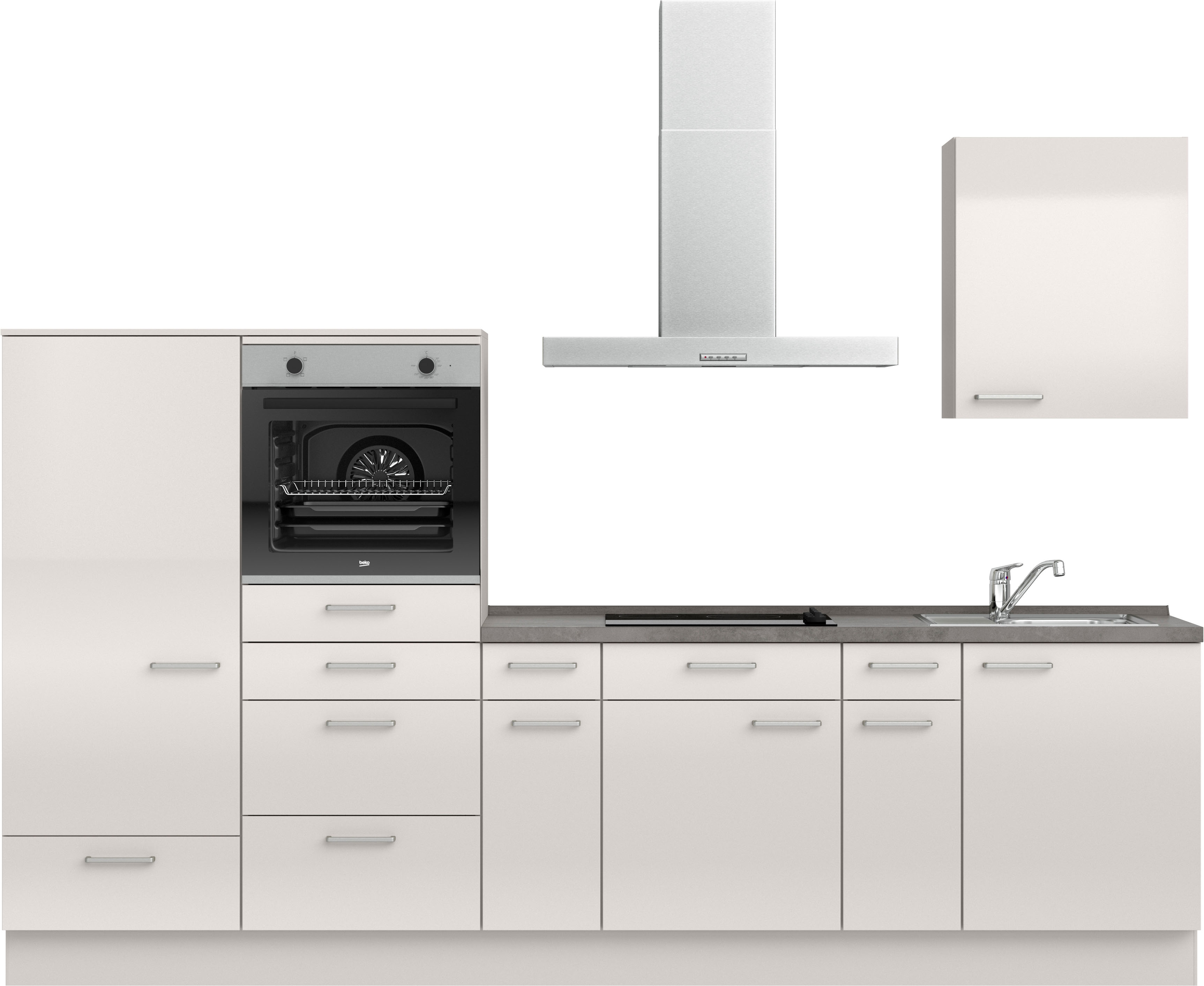 nobilia Küchenzeile ""Flash I", NEU: individuell anpassbar mit gratis Profi-Beratung" vormontiert, Breite 300 cm, Ausrichtung wählbar, wahlw. mit E-Geräten