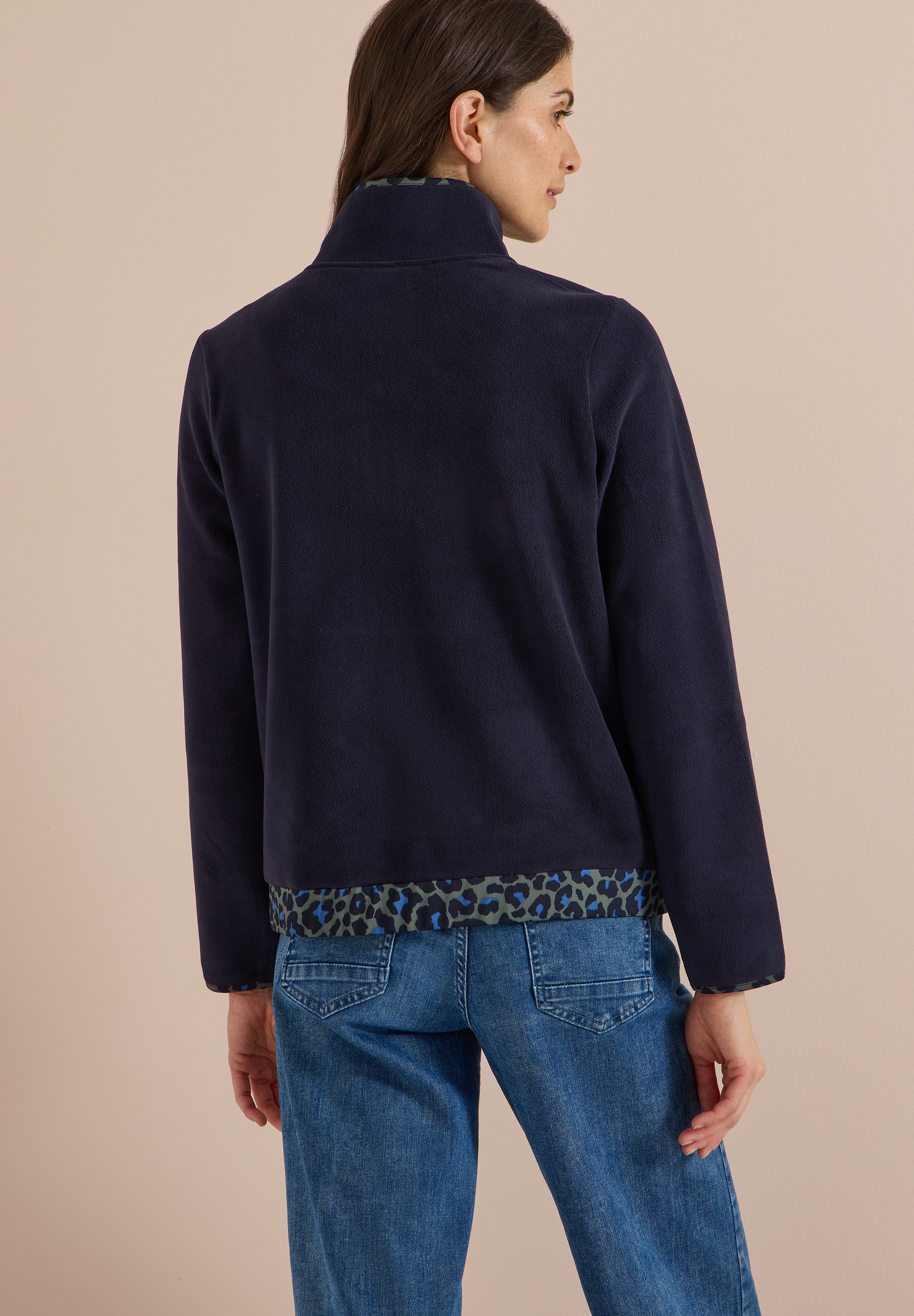 Cecil Fleecepullover , Kontrastfarbene Paspeln, Eingrifftaschen
