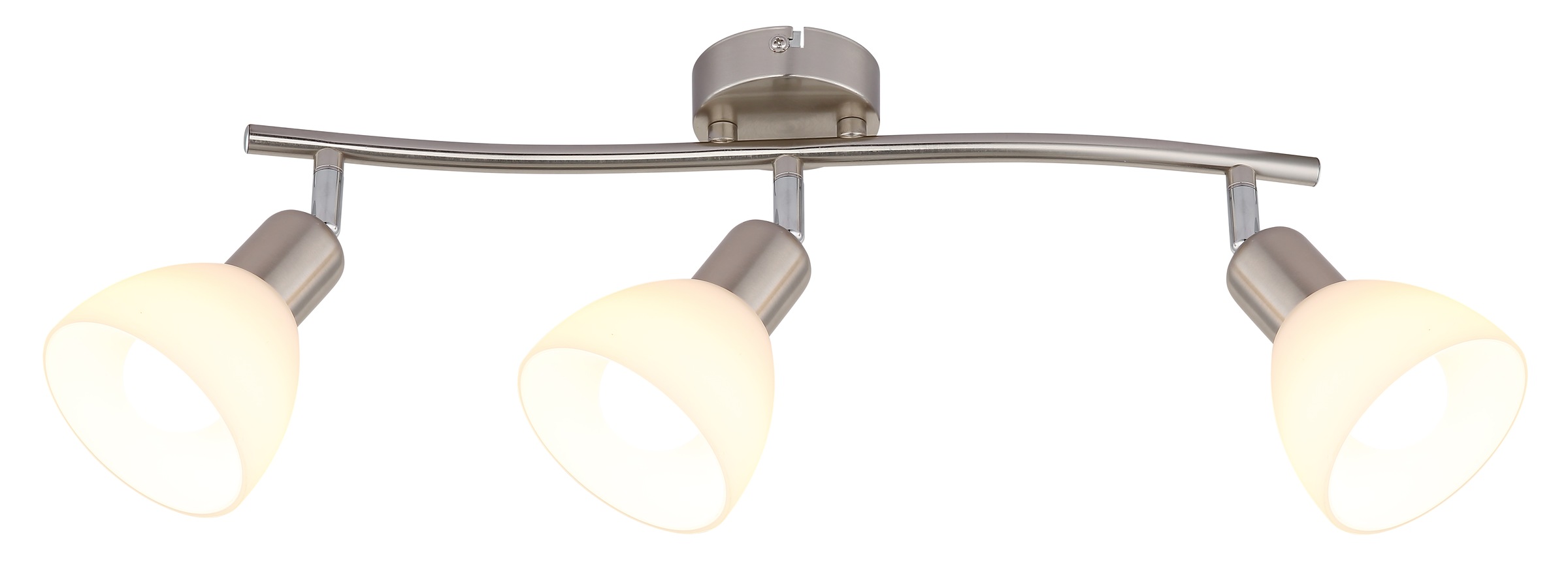 NOWA Deckenspot »MALTE« E14 1 Stk. Warmweiß Strahler Metall Nickel matt, Glas opal, inkl. 3x E14 LED, 430lm Output