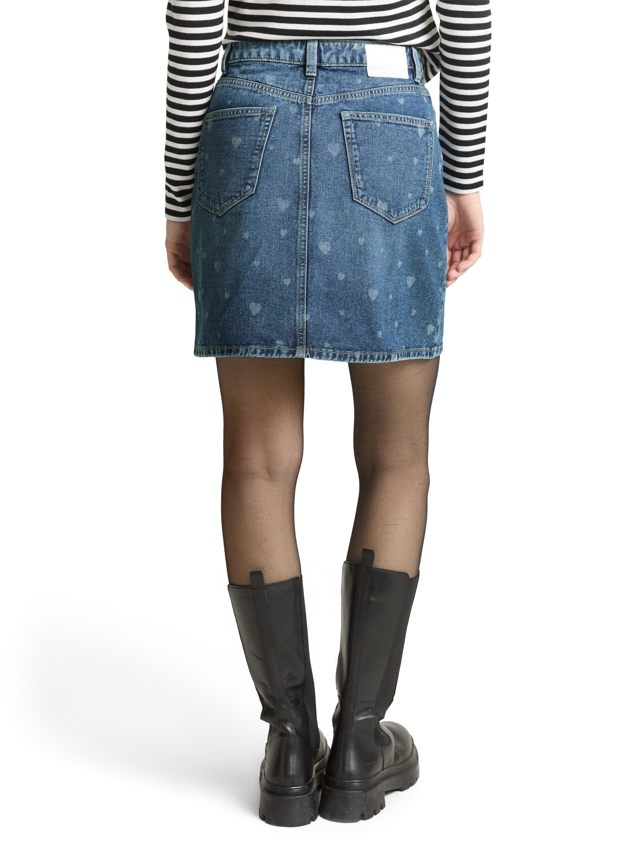 TOM TAILOR Denim Jeansrock mit All-Over Print günstig online kaufen