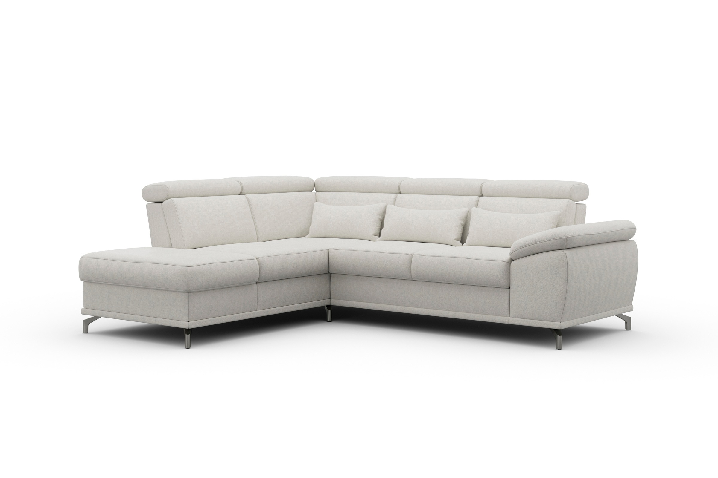 sit&more Ecksofa »Cabrio L-Form, mit Sitztiefenverstellung, Arm- und Kopfteilverstellung«, 3 Nierenkissen, Federkern, optional Bettfunktion und Stauraum