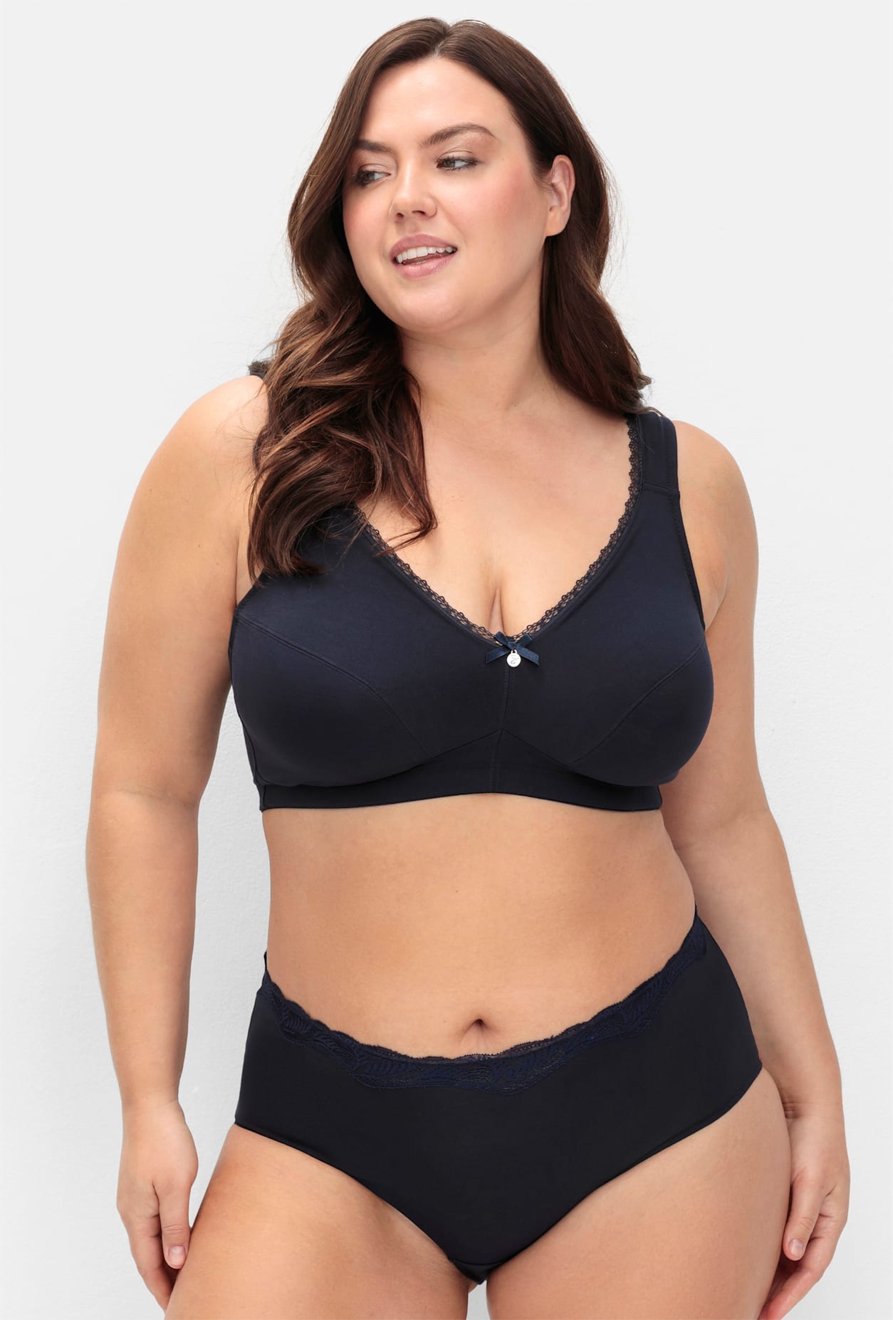 SHEEGO Damen Entlastungs-BH, Gr. 115, blau, 95% Baumwolle, 5% Elasthan, BHs