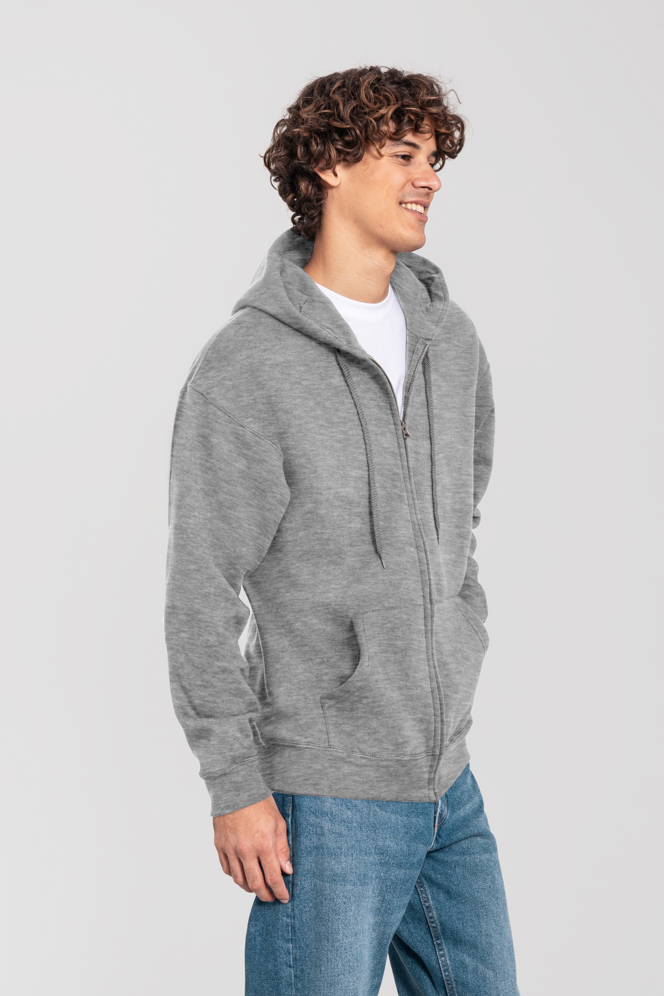 Fruit of the Loom Kleiderschrank »Iconic Premium Hooded Sweat Jacket« mit Kordelzug, meliert, normal geschnitten