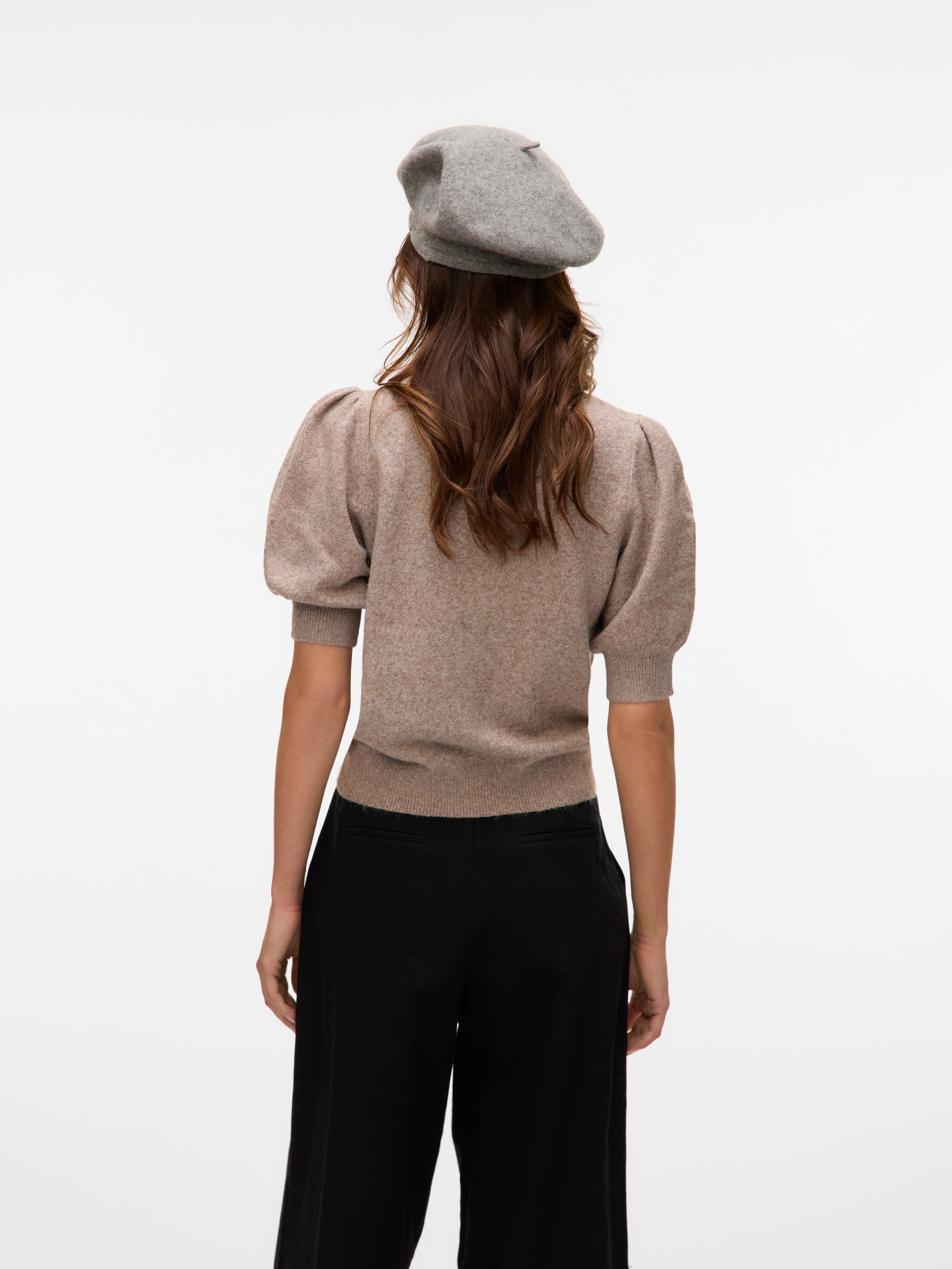 Thumbnail - Vero Moda Strickpullover "VMDOFFY 2/4 O-NECK PULLOVER GA NOOS" mit leichten Puffärmeln