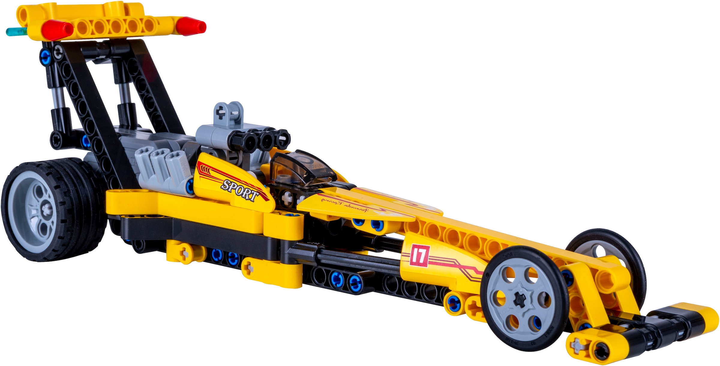 Jamara Konstruktions-Spielset »CaDA, Drag Racing gelb Bricks«, (151 St.)