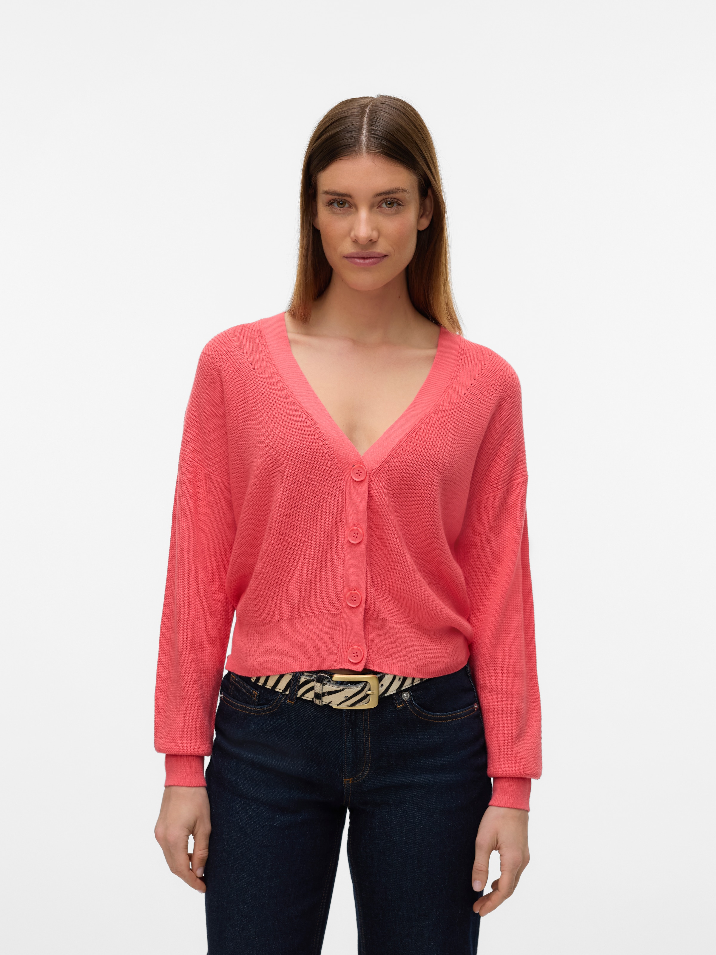 Vero Moda Strickjacke »VMNEWLEXSUN LS SHORT V-NECK CAR GA NOOS«