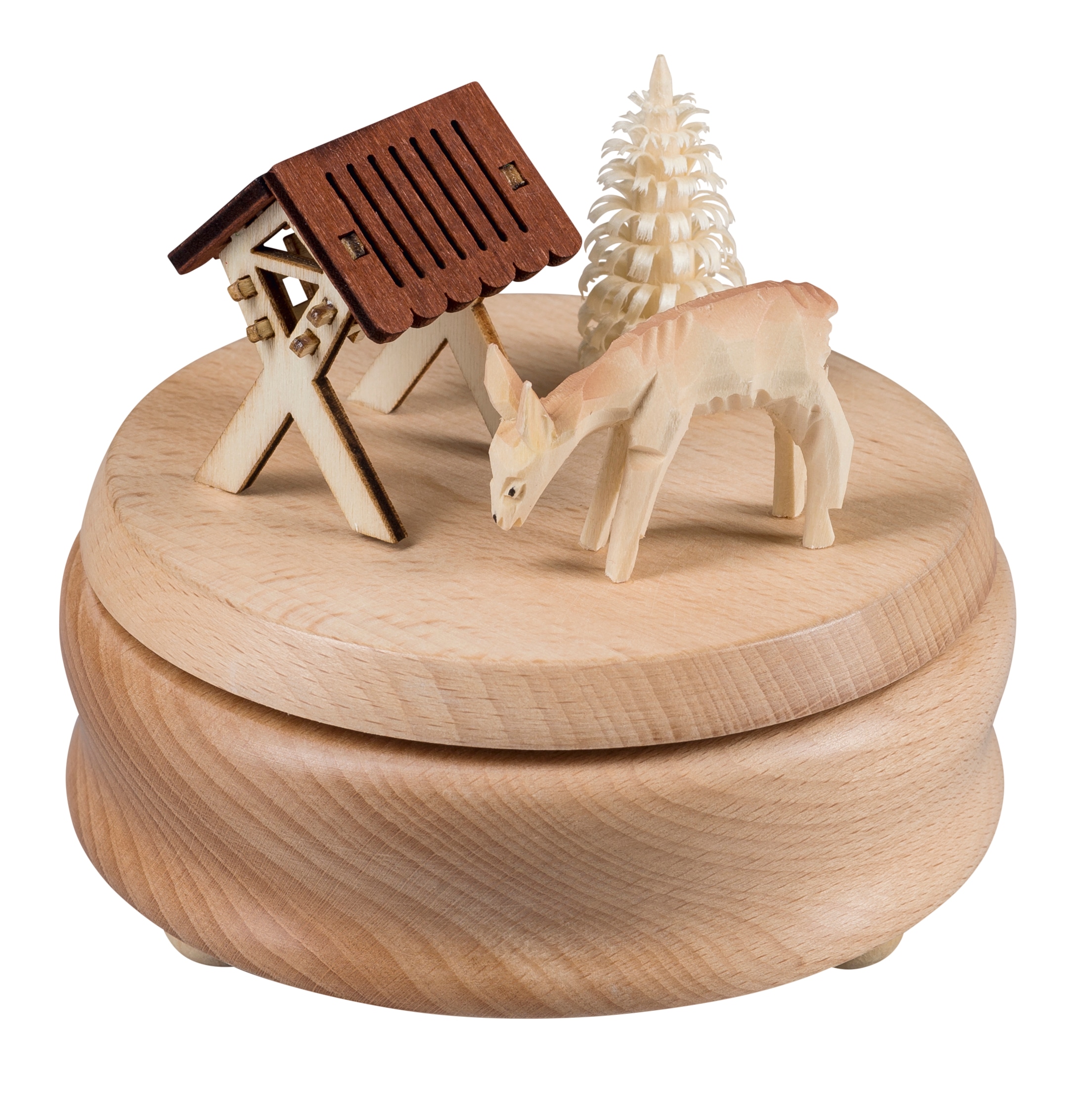 SAICO Original Spieluhr "Reh mit Futterkrippe" 12x11x11 cm günstig online kaufen