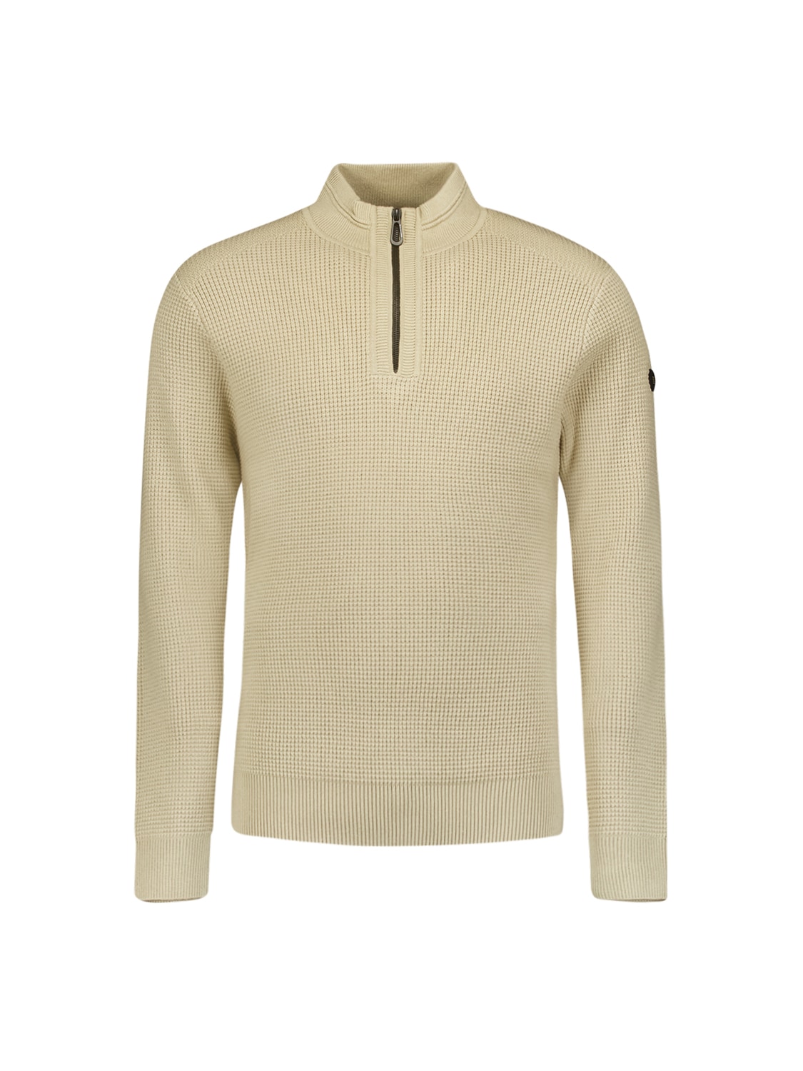 NO EXCESS Rollkragenpullover »No Excess Jacquard-Pullover mit halbem Reißverschluss«