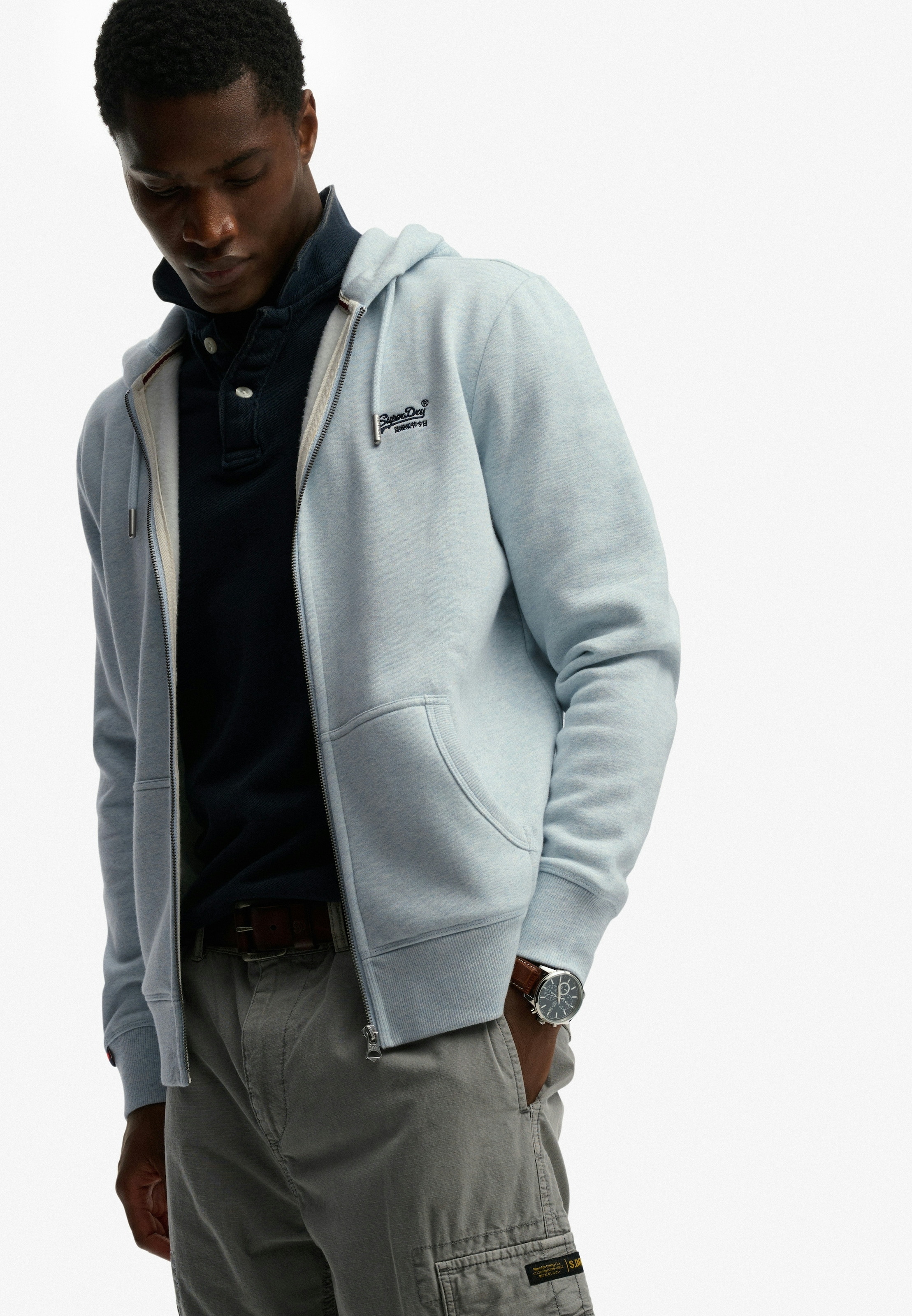 Superdry Kapuzensweatjacke »ESSENTIAL LOGO ZIP HOODIE HB« Baumwollmischung, slim fit