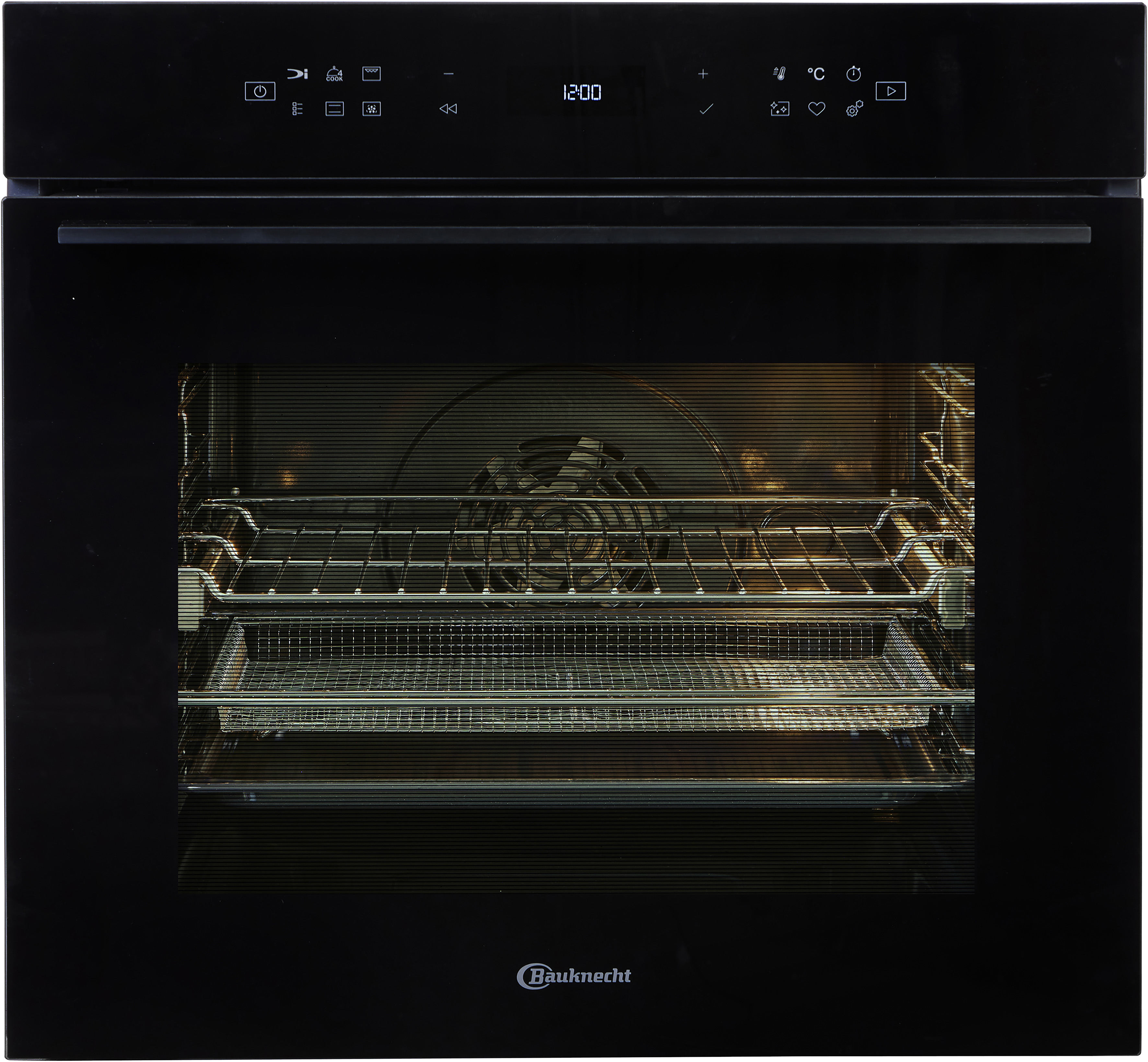 BAUKNECHT Pyrolyse Backofen "BBI7 310C PIZZA" mit 1-fach-Teleskopauszug mit Pyrolyse-Selbstreinigung Restaurant-Pizza daheim: 310C Pizza-Funktion inkl. Pizzastein