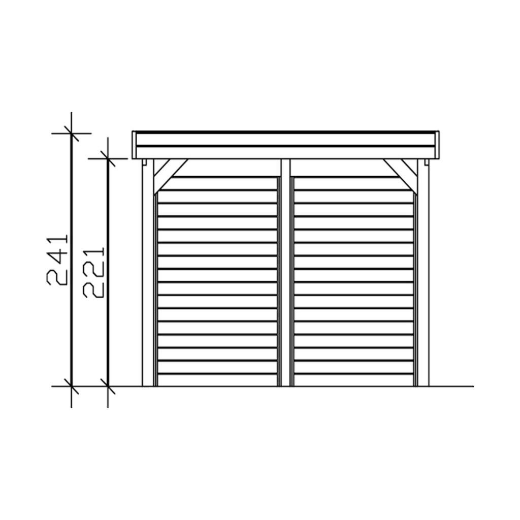 Skanholz Einzelcarport »Friesland Set 1«, Fichtenholz, 270 cm, dunkelgrau