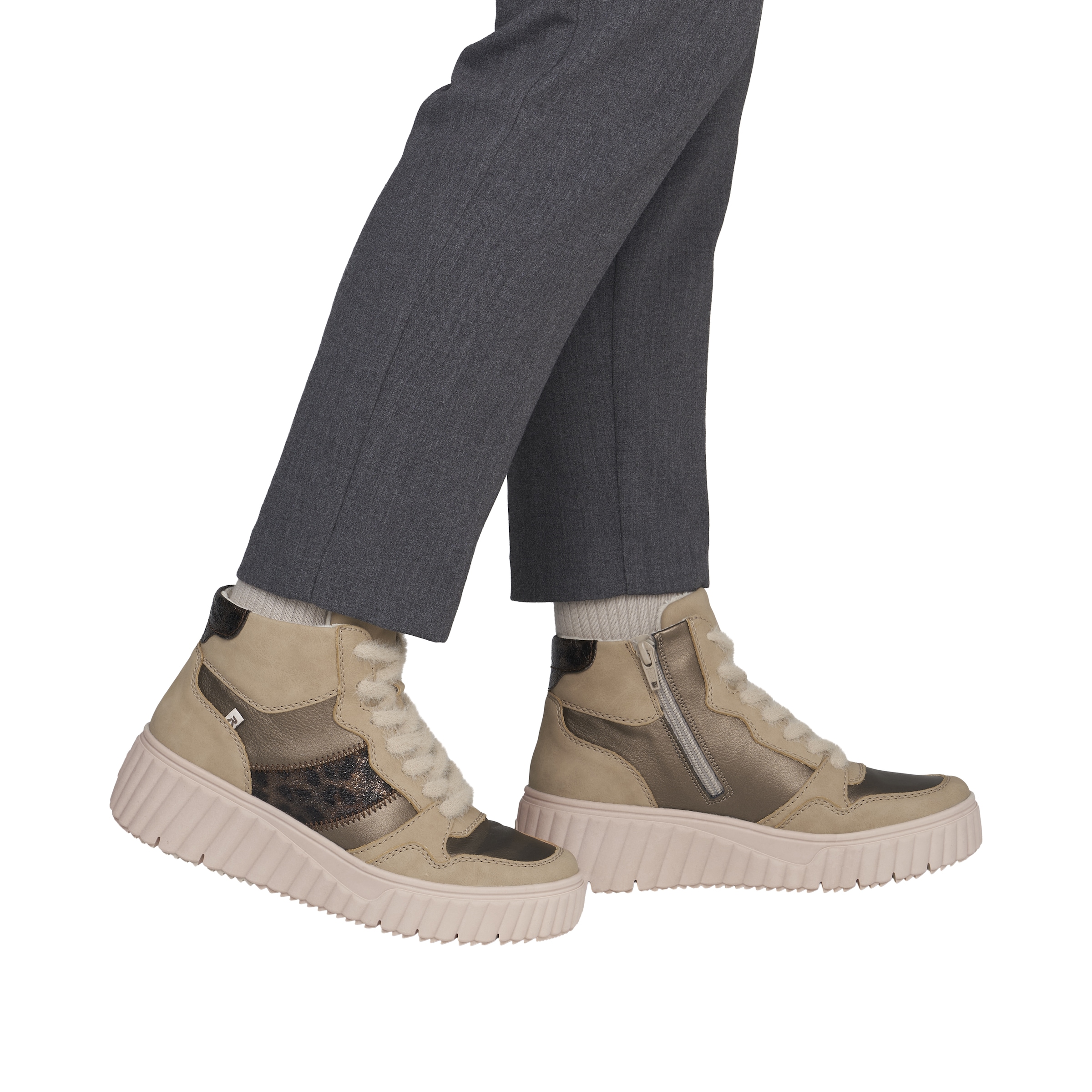 Rieker Schnürboots  Keilboots, Schnürstiefelette mit Innen-Reißverschluss
