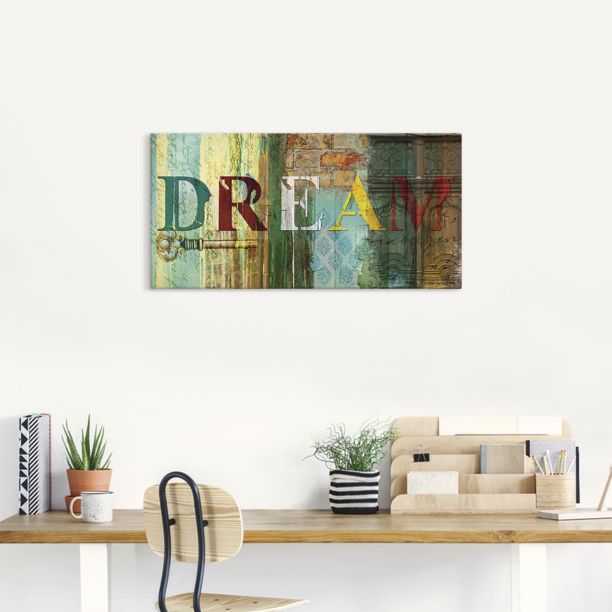 Artland Wandbild "Traum" Sprüche & Texte 1 Stk. tlg. als Leinwandbild, Post günstig online kaufen