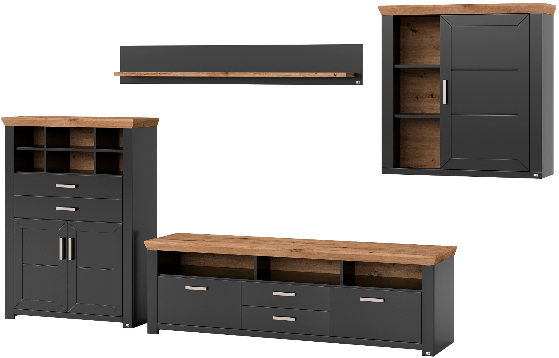 set one by Musterring Wohnwand "York" Set, 4 Stk. tlg. günstig online kaufen