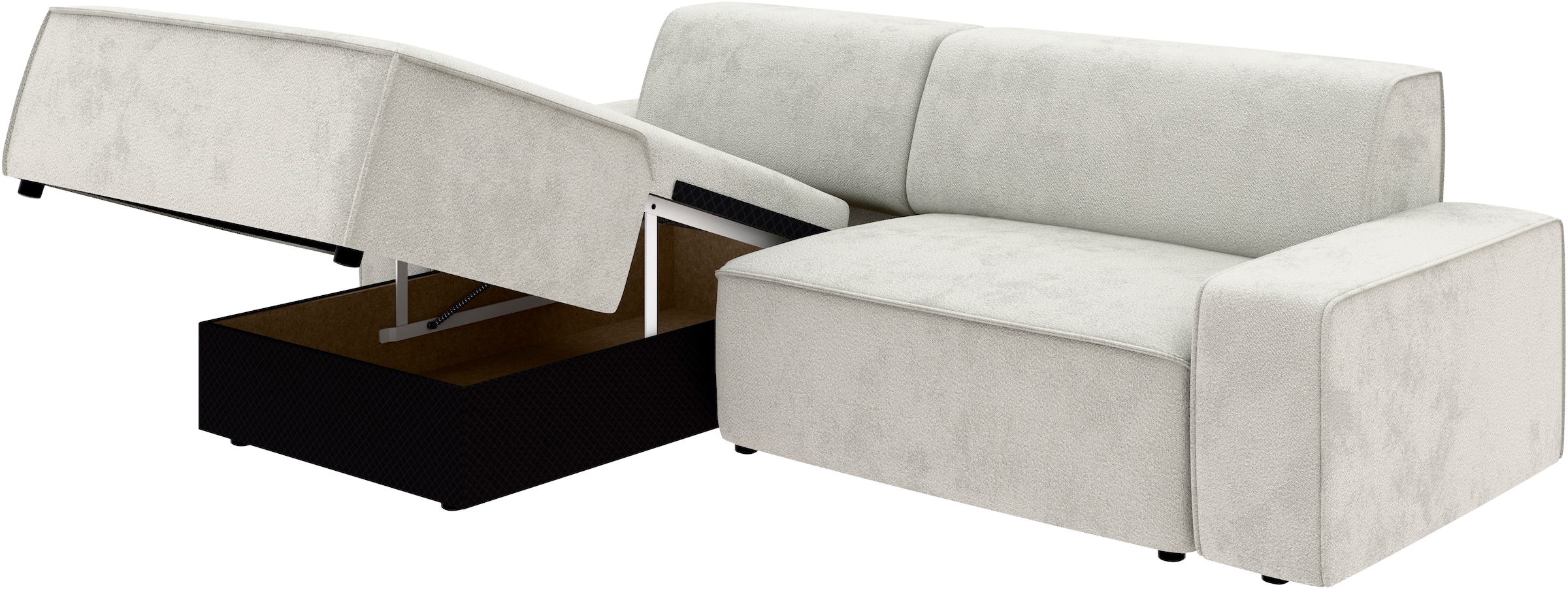 TRENDMANUFAKTUR Ecksofa »Graz, wahlweise mit Sitzvorschub und Bettkasten, L-Form, Breite 246 cm«, in Cord-, haustierfreundlichem LEO Struktur- oder LUMOS-3D-Bezug