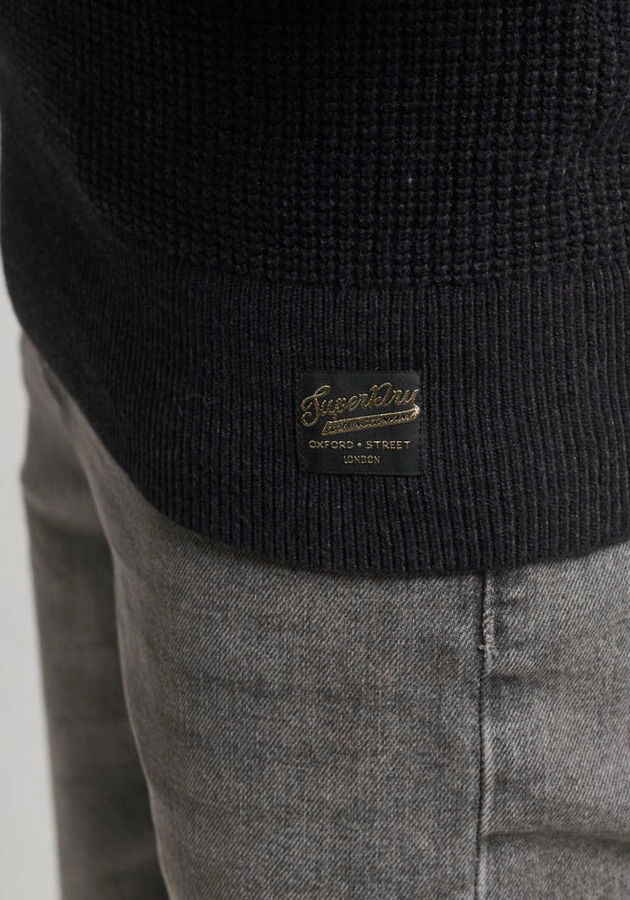 Superdry Strickpullover »TEXTURED CREW KNIT JUMPER«, mit strukturiertem Waffelstrickmuster