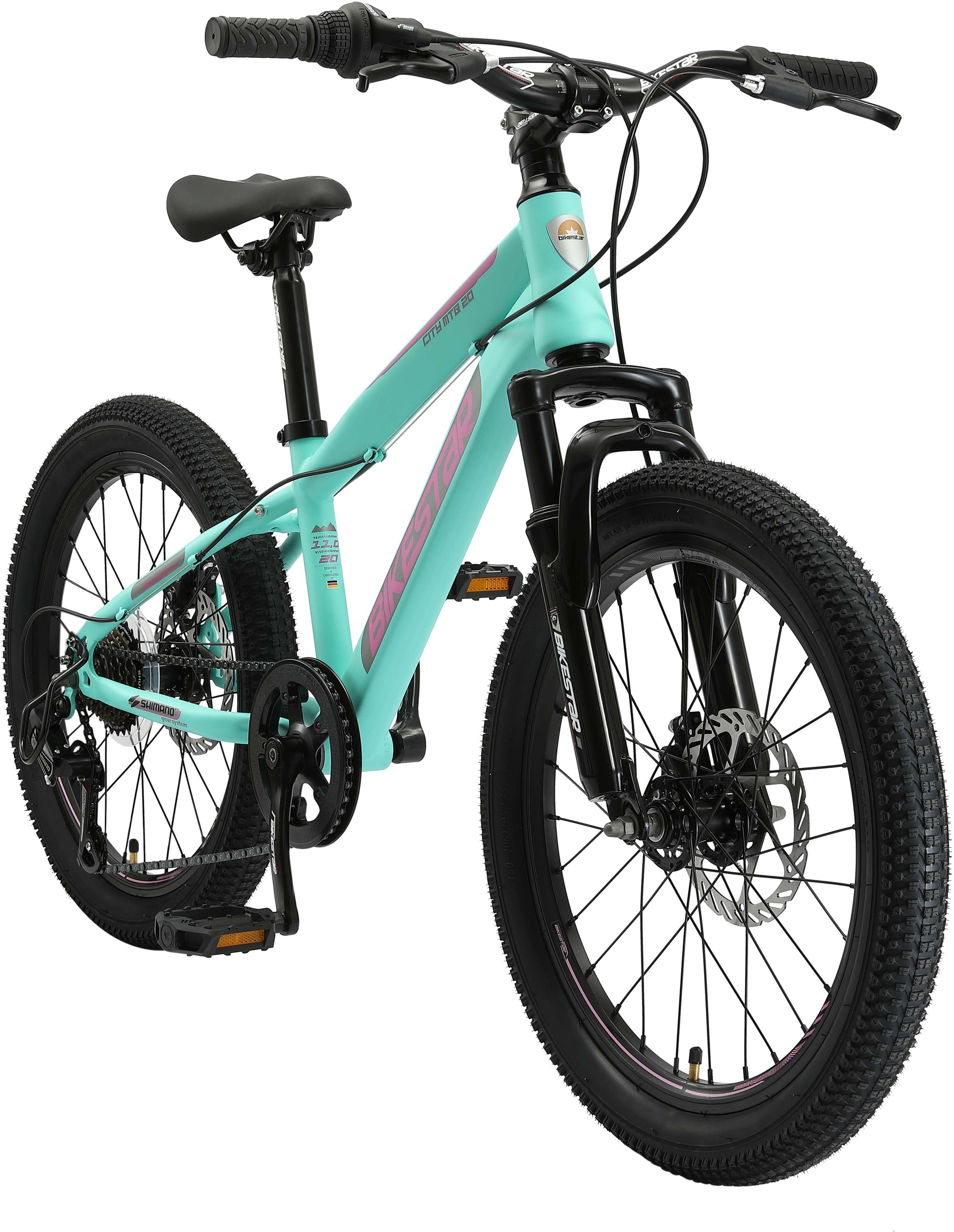 Bikestar Jugendfahrrad, 7 Gang, Shimano, RD-TY21 Schaltwerk, Kettenschaltung