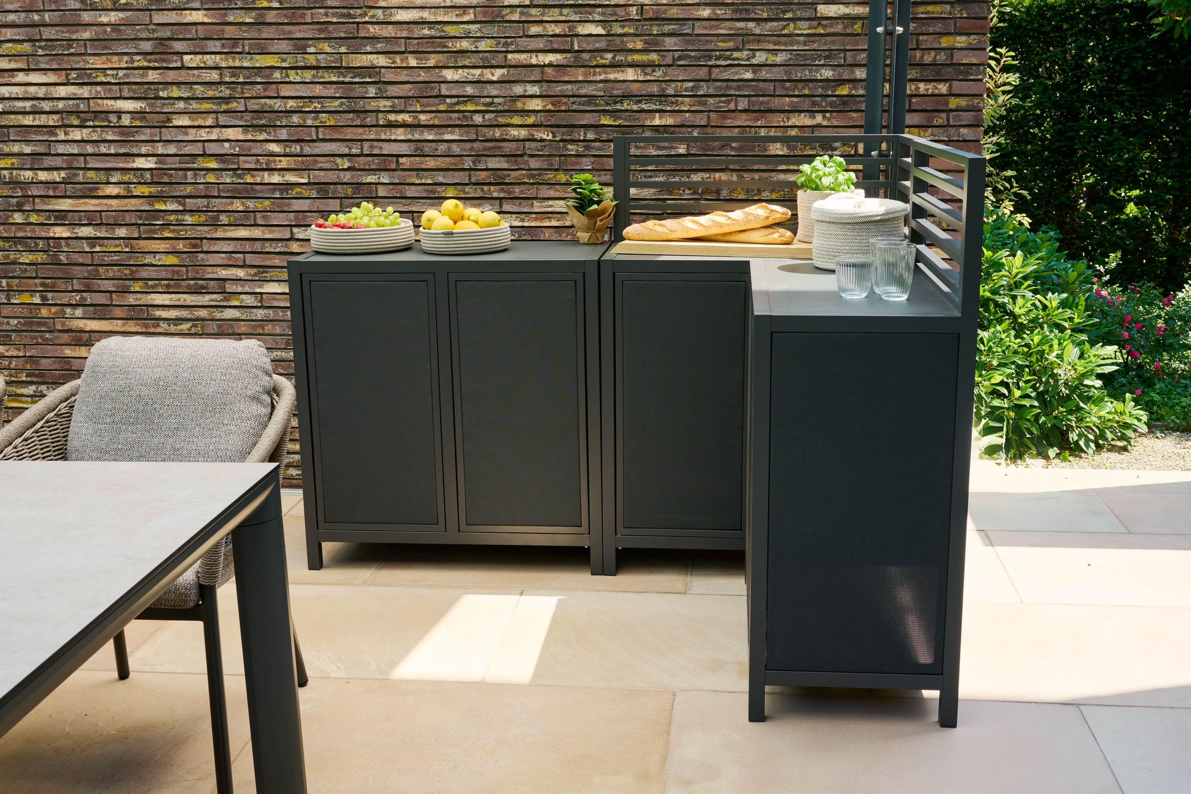 Siena Garden Gartentisch »PALMA Basiselement« Aluminiumrahmen, Ranotex® Bezug dunkelgrau