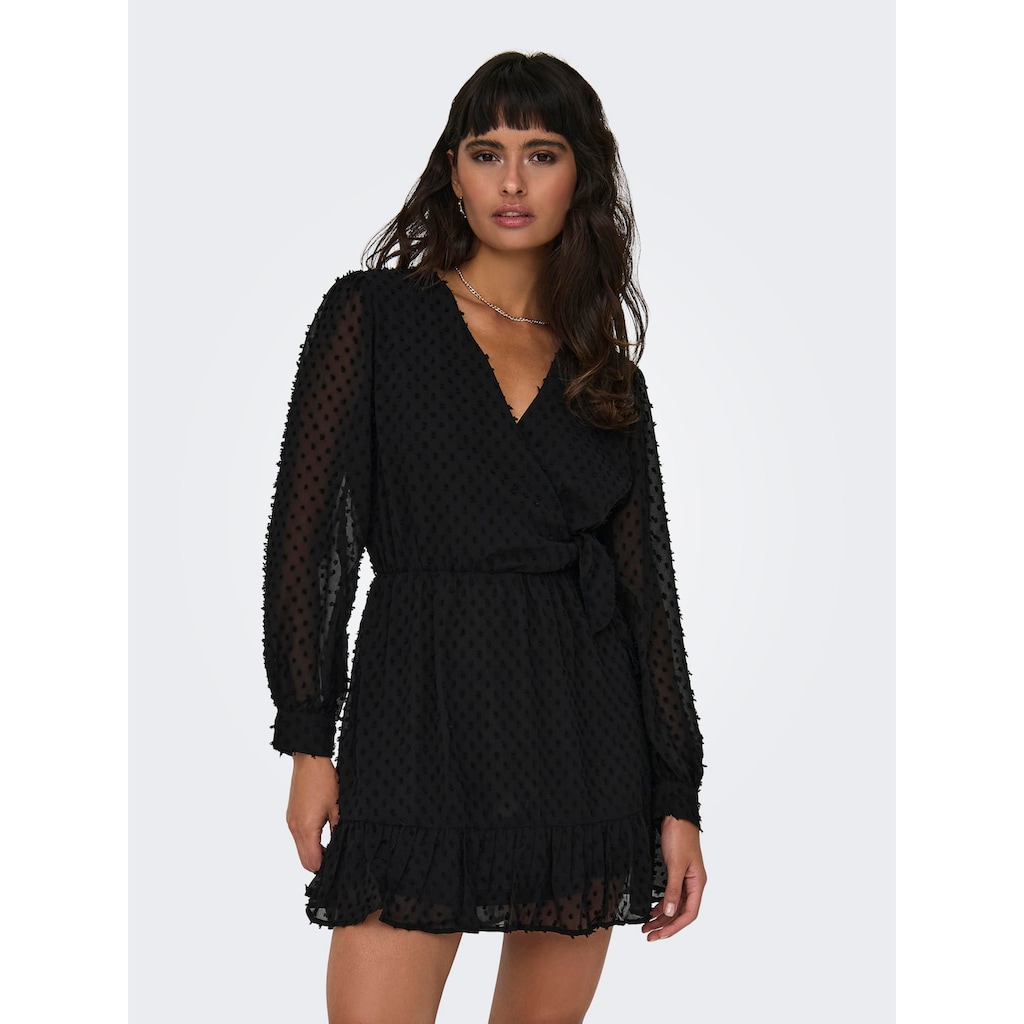 ONLY Wickelkleid »ONLTIVA L/S DOBBY FAKE WRAP DRESS WVN«